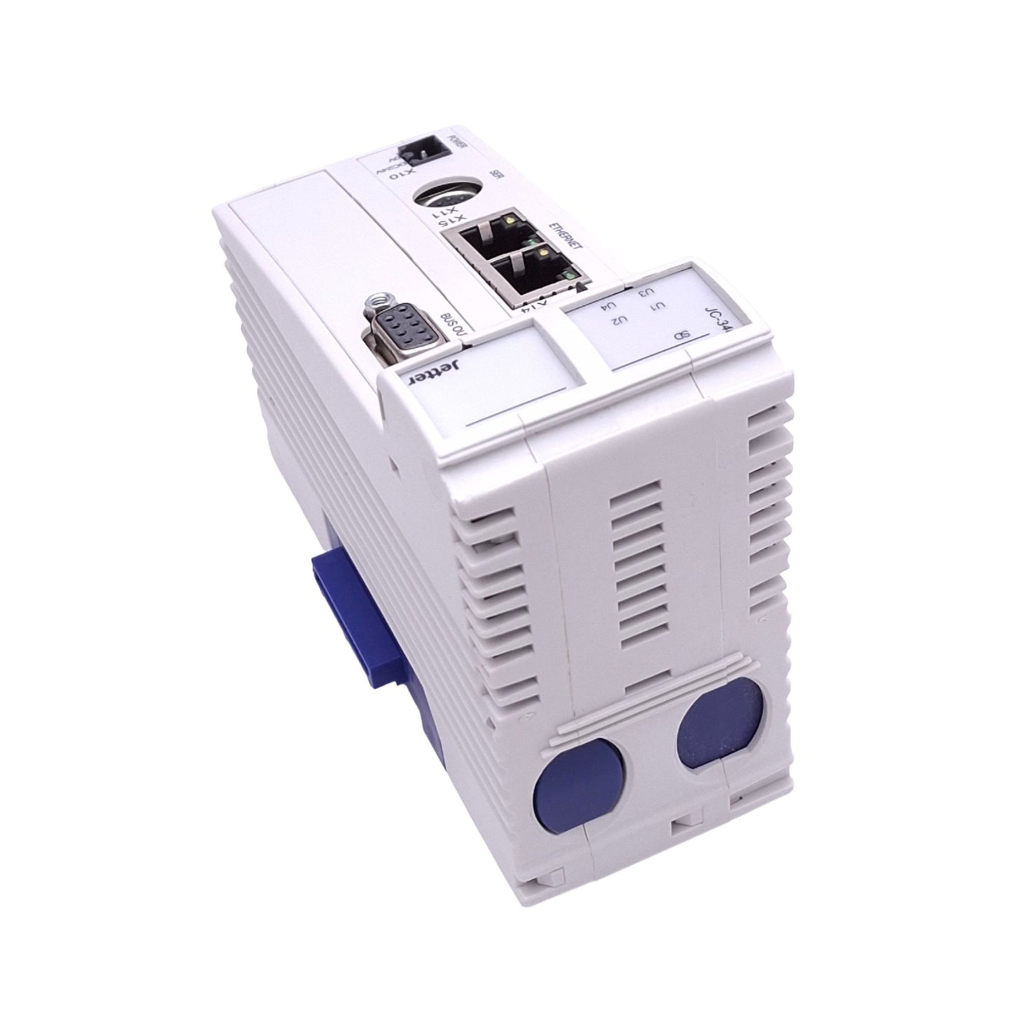 Used Jetter JC-340-0 JetControl PLC Module, 3-Axis, DB9F RJ45, 24VDC, DIN Rail