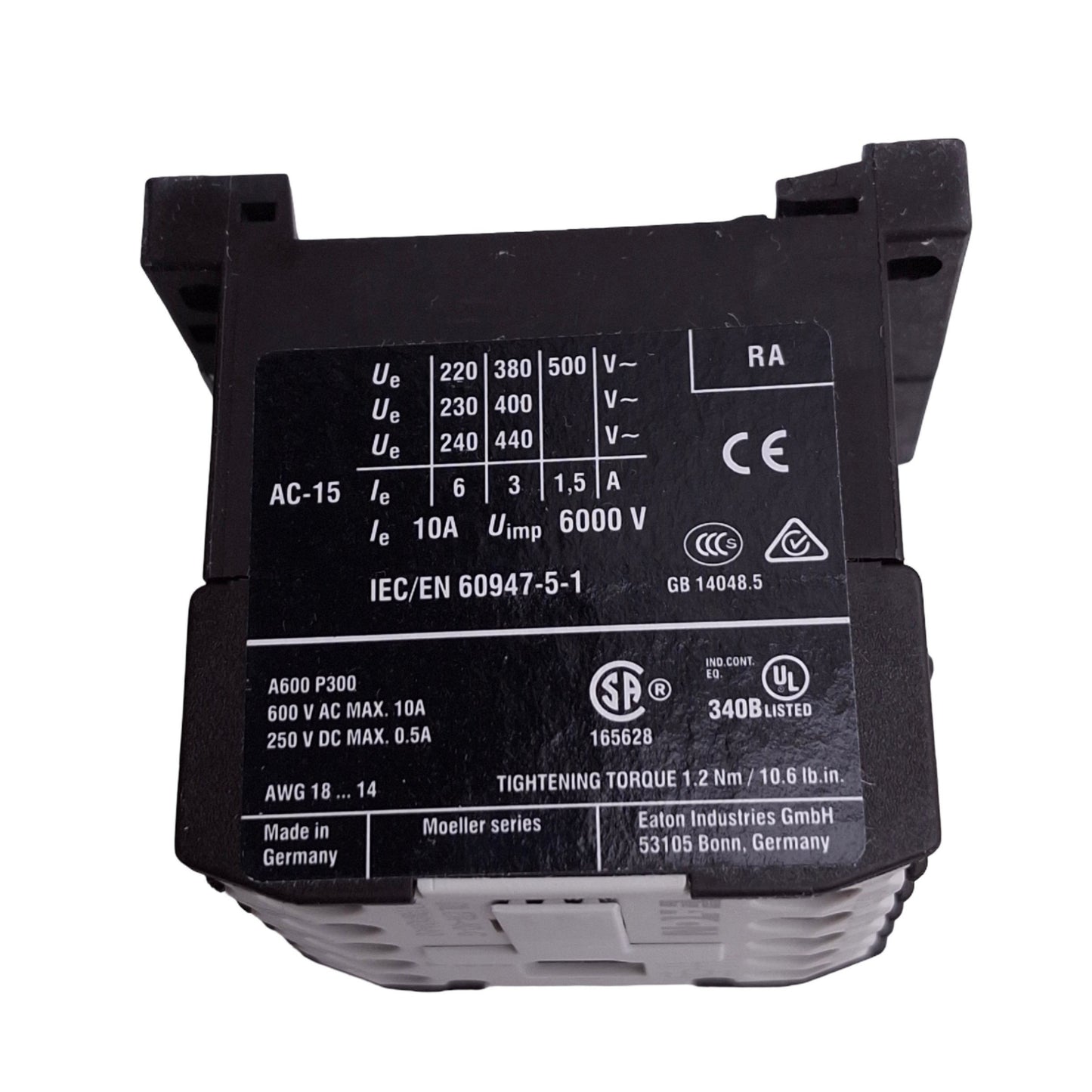 New Eaton DILER-40-G XTRM10A40 Contactor Relay, 4-Pole NO, 10A Max, 24VDC Coil
