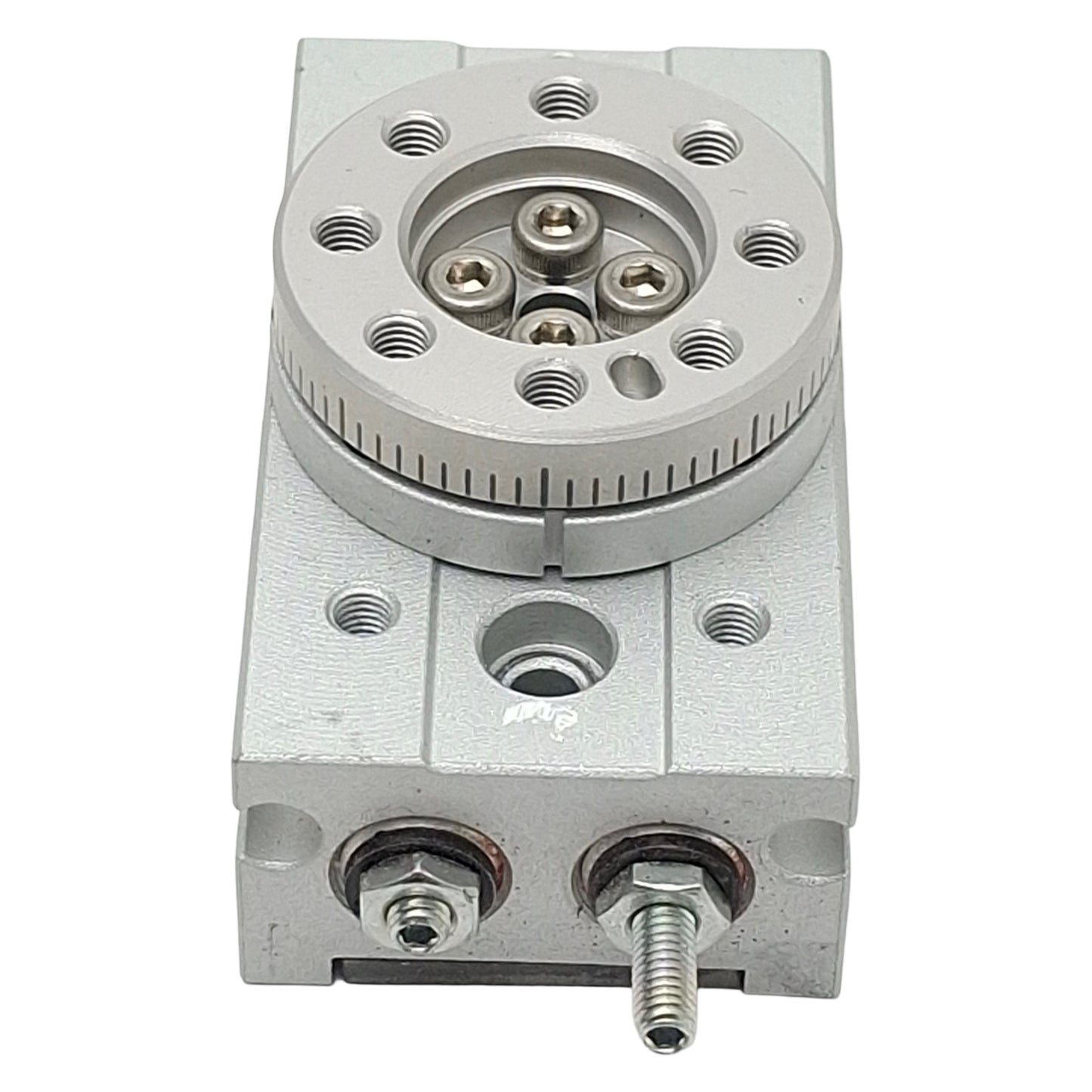 Used SMC MSQB1A Pinion Style Rotary Table, ø6mm Bore, 0-190° Angle, 0.7MPa, M3x0.5