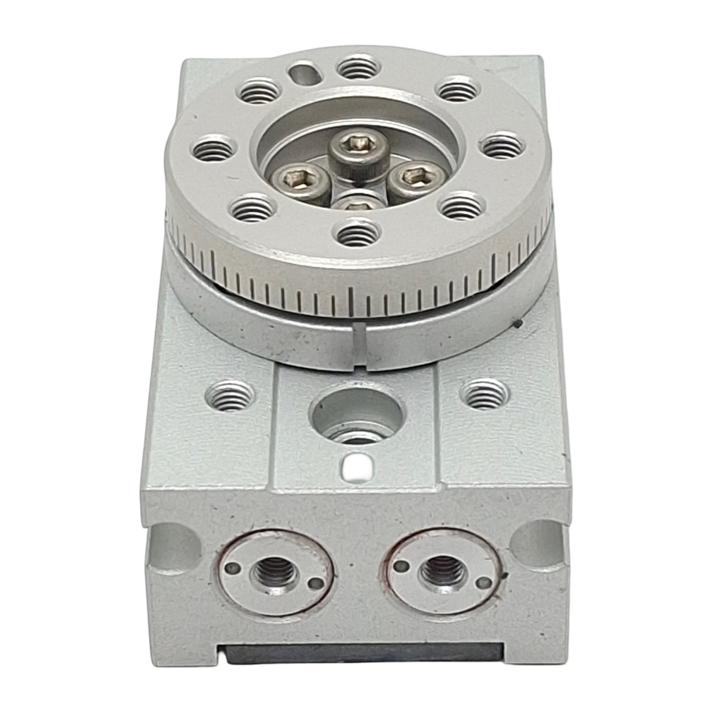 Used SMC MSQB1A Pinion Style Rotary Table, ø6mm Bore, 0-190° Angle, 0.7MPa, M3x0.5