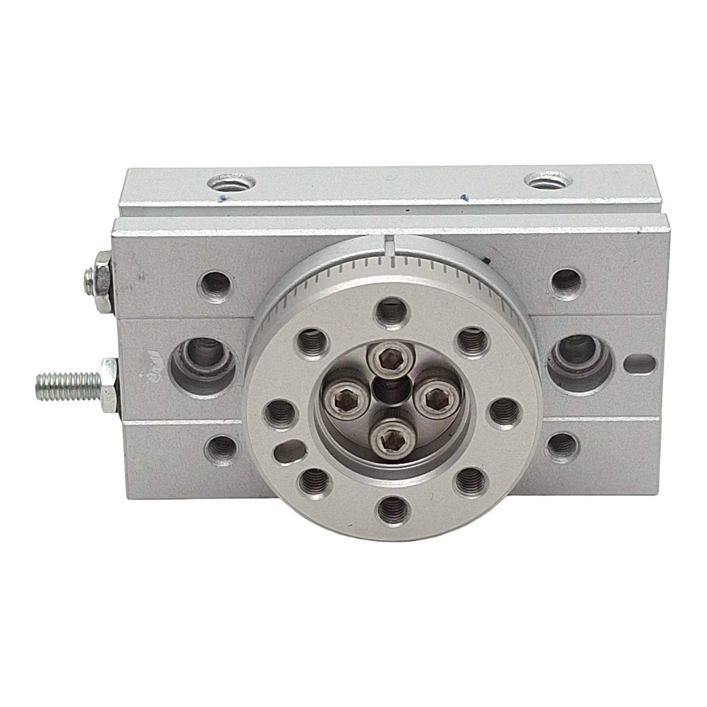 Used SMC MSQB1A Pinion Style Rotary Table, ø6mm Bore, 0-190° Angle, 0.7MPa, M3x0.5