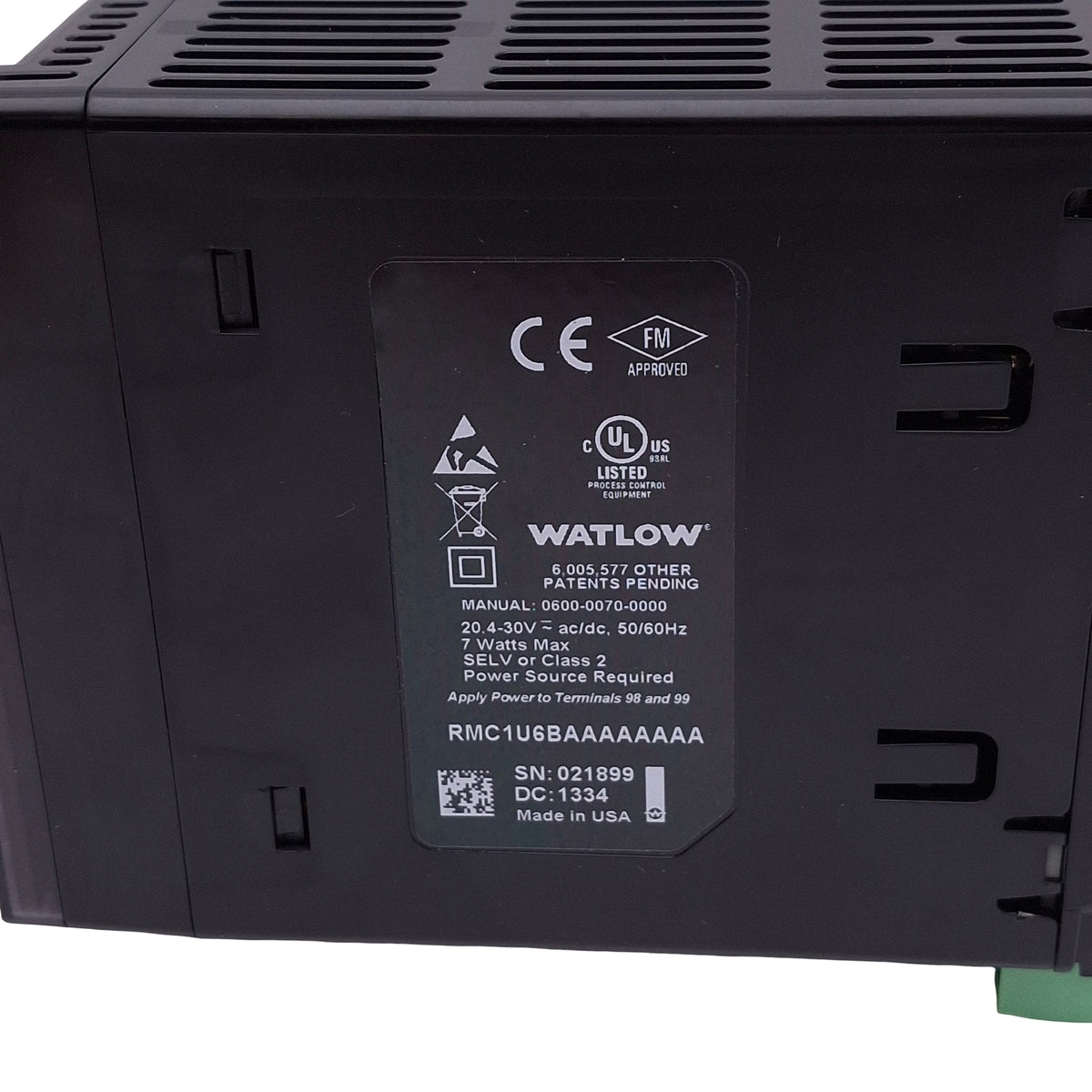Used Watlow RMC1U6BAAAAAAAA EZ-ZONE Universal Temperature Controller, 20.4-30VAC/DC