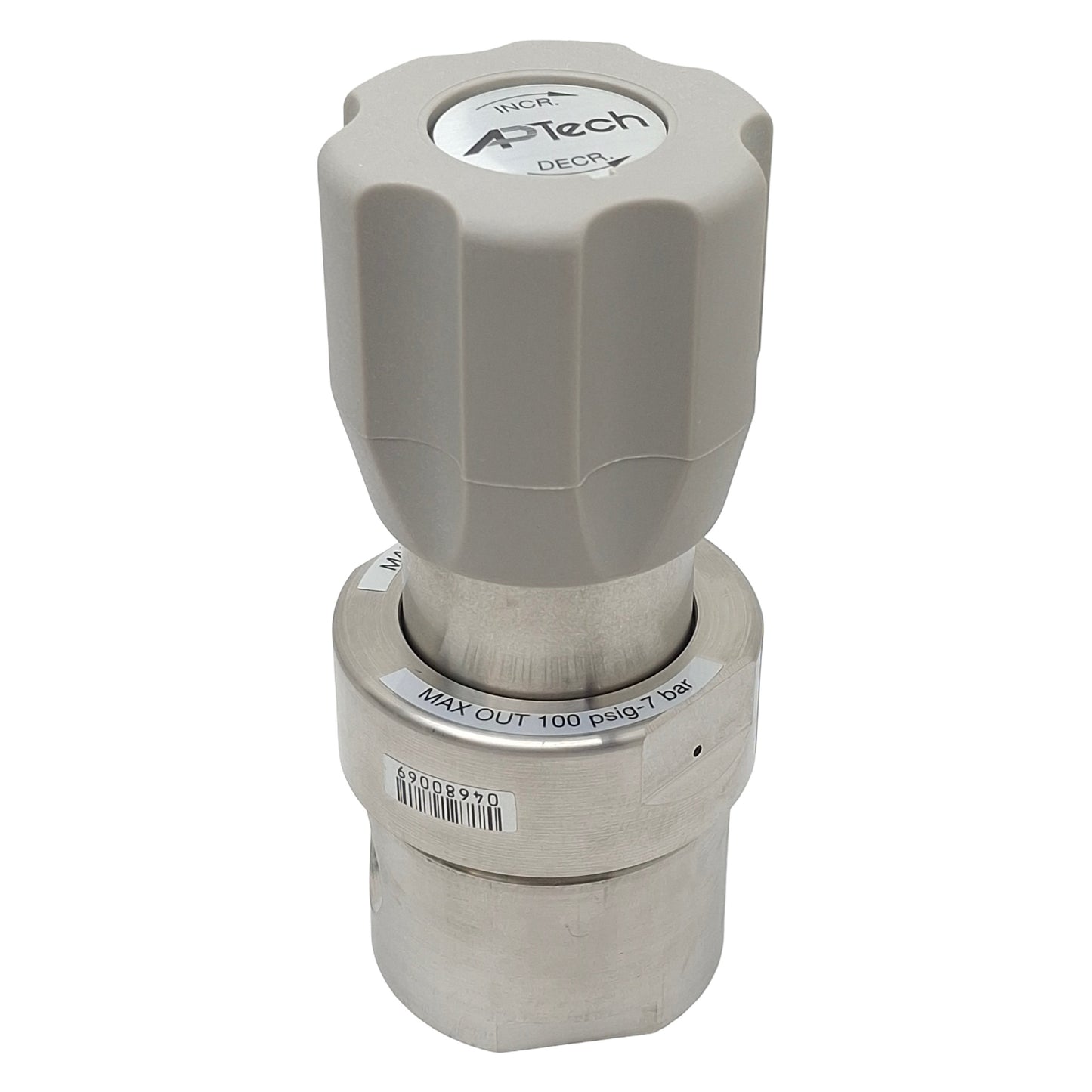 Used SMC APTech AK1010S3P440 Pressure Regulator, 3500psi In, 100psi Set, 1/4in NPT