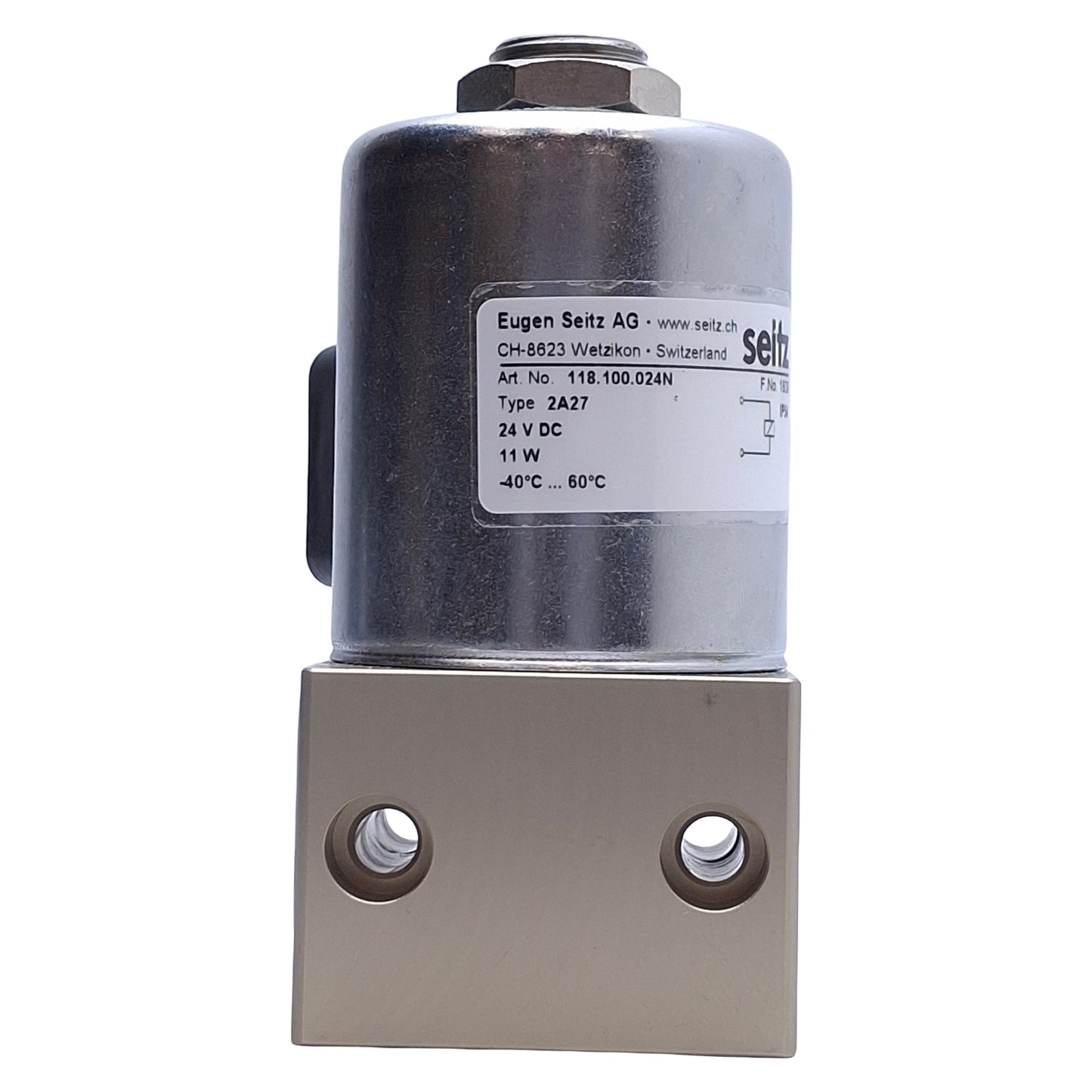 Used Eugen Seitz CH-8623 Solenoid Valve 3-Position 2-Way, G1/4" Port, 24VDC Coil