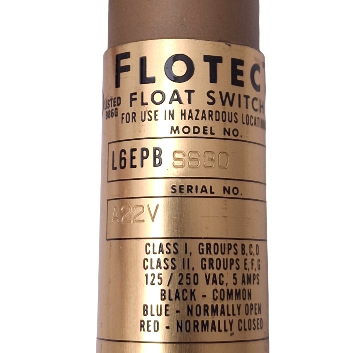 New Dwyer L6EPBSS30 FLOTECT Liquid Level Switch, SPDT 125/250VAC 5A, 1000psi Max