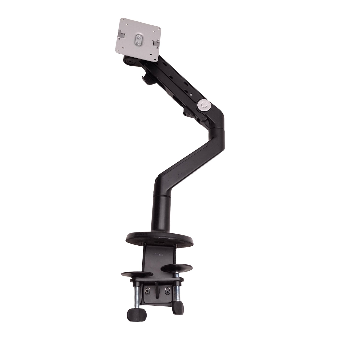 Used Humanscale M8 Single Monitor Arm Mount, Angled+Dynamic Link, Desk Mount, VESA100