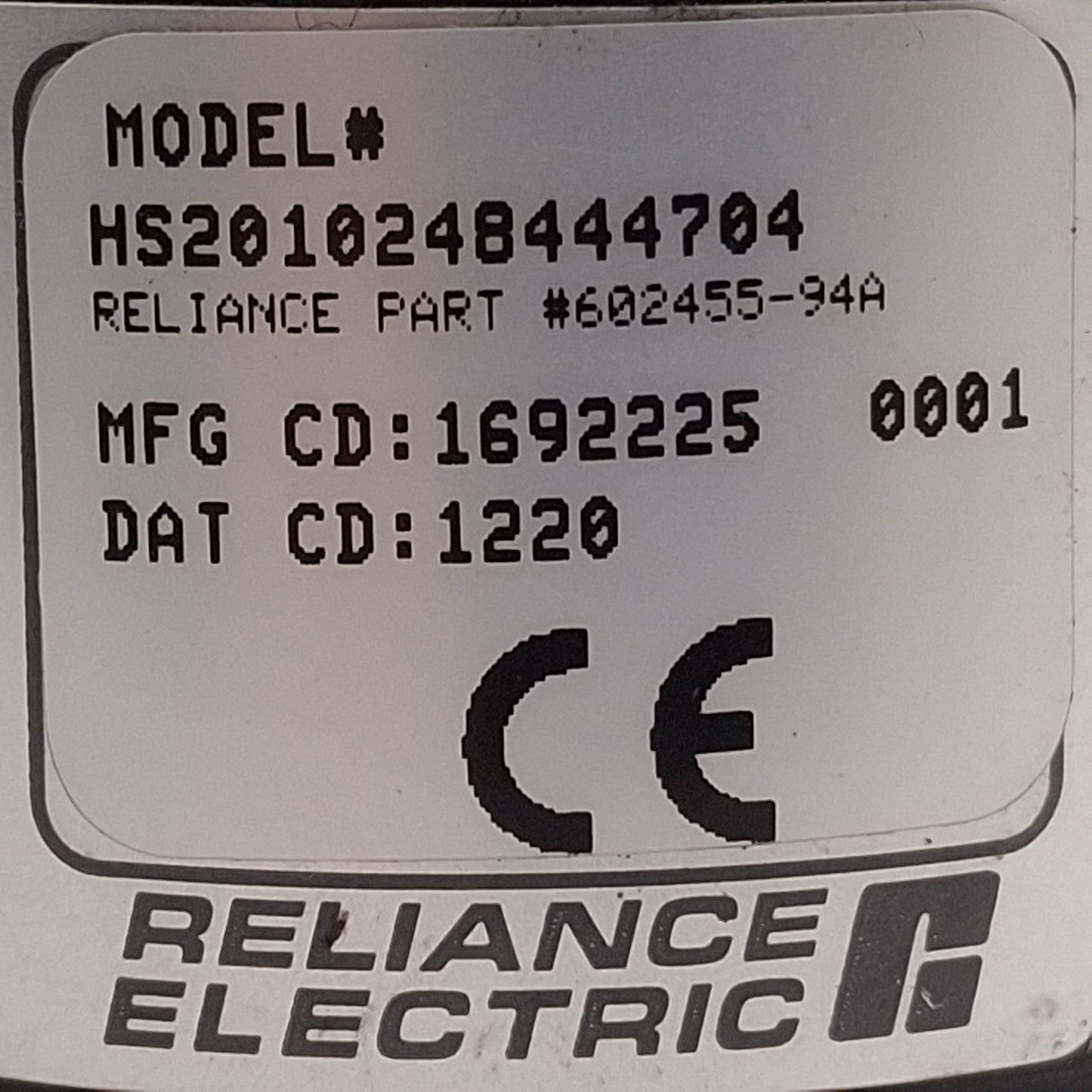 Used Reliance Electric 602455-94A Hollow Shaft Encoder, ø5/8in Bore, 1024ppr, 5-26VDC