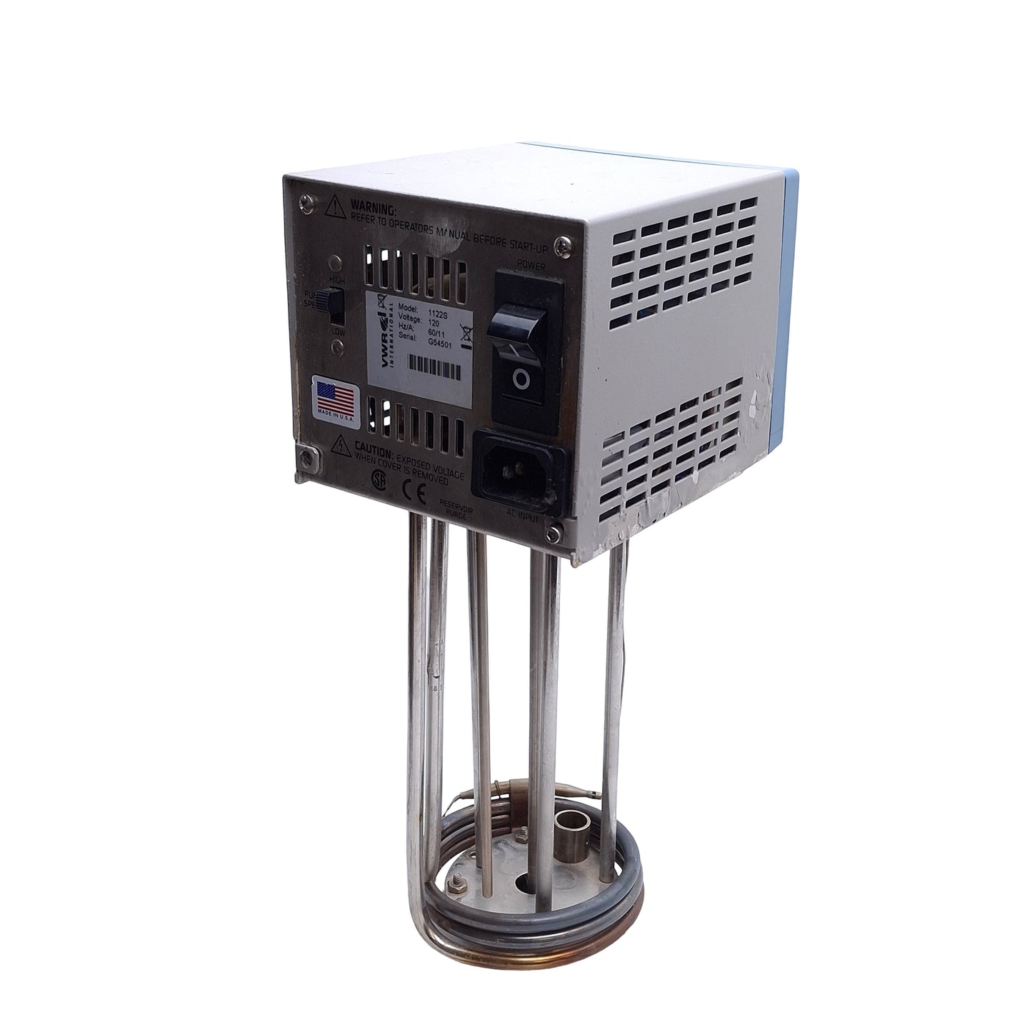 For parts or not working VWR 1122S Immersion Circulator 120VAC, +5° to 150°C **DAMAGED PLUG, SEE PHOTOS**
