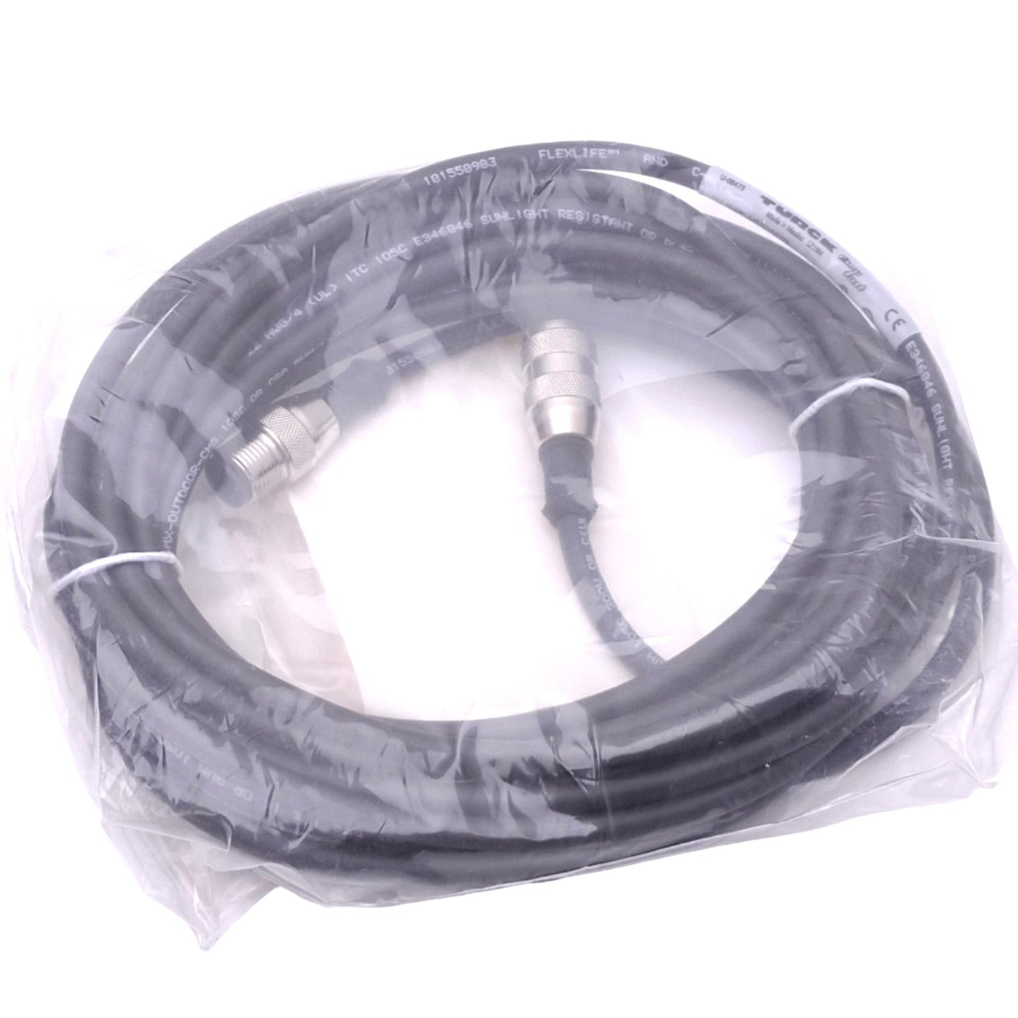 New Turck RK 4.4T-5-RS 4.4T/S760/S771 Eurofast Cordset, M12 4-Pin Male/Female, 5m