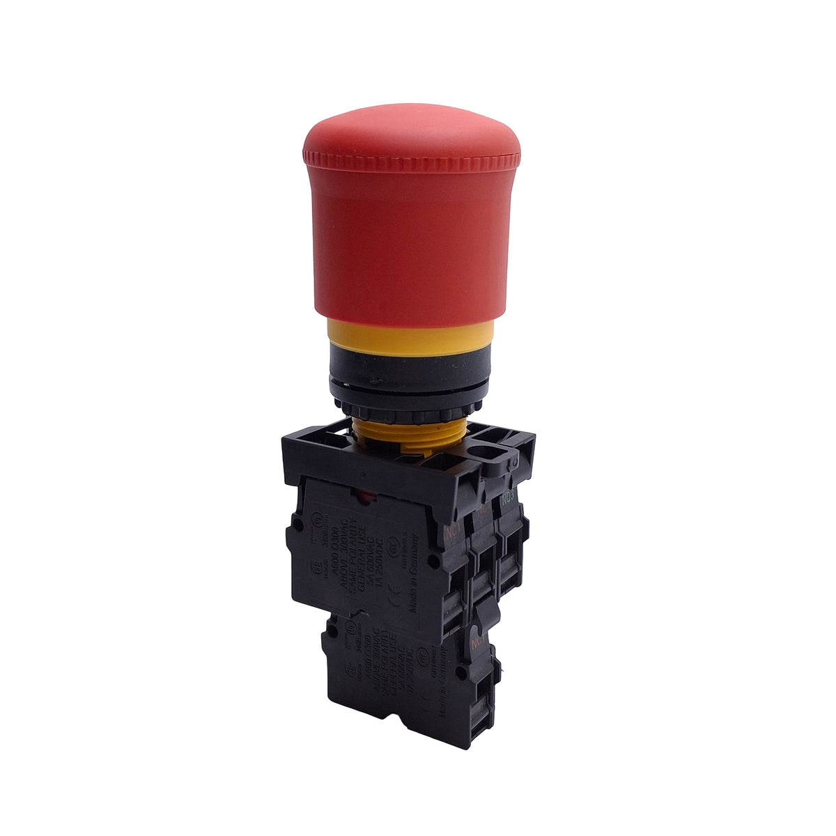 Used EATON M22-PV-K12 E-Stop Push Button, Push/Pull, ø22.5mm, 1NO+3NC, 600VAC 10A