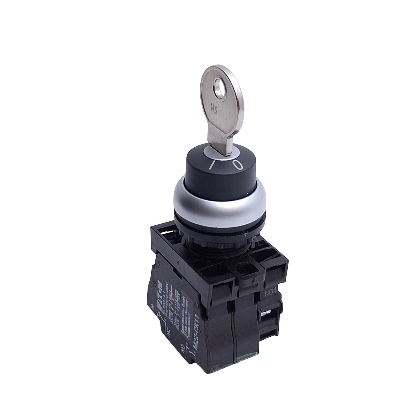 Used Eaton M22-WRMS1 Keyed Selector Switch, 2-Pos, Maintained, 3NO + 2NC, 600V 5A