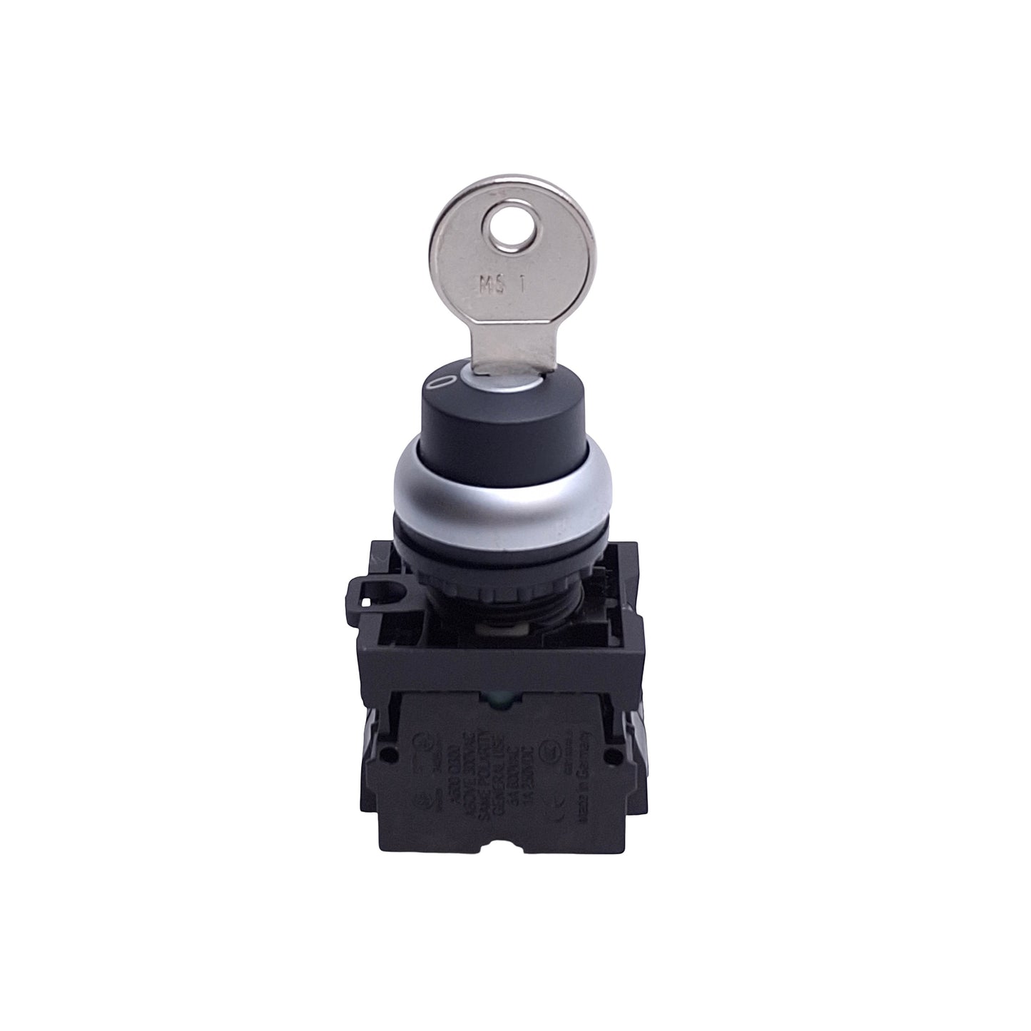 Used Eaton M22-WRMS1 Keyed Selector Switch, 2-Pos, Maintained, 3NO + 2NC, 600V 5A