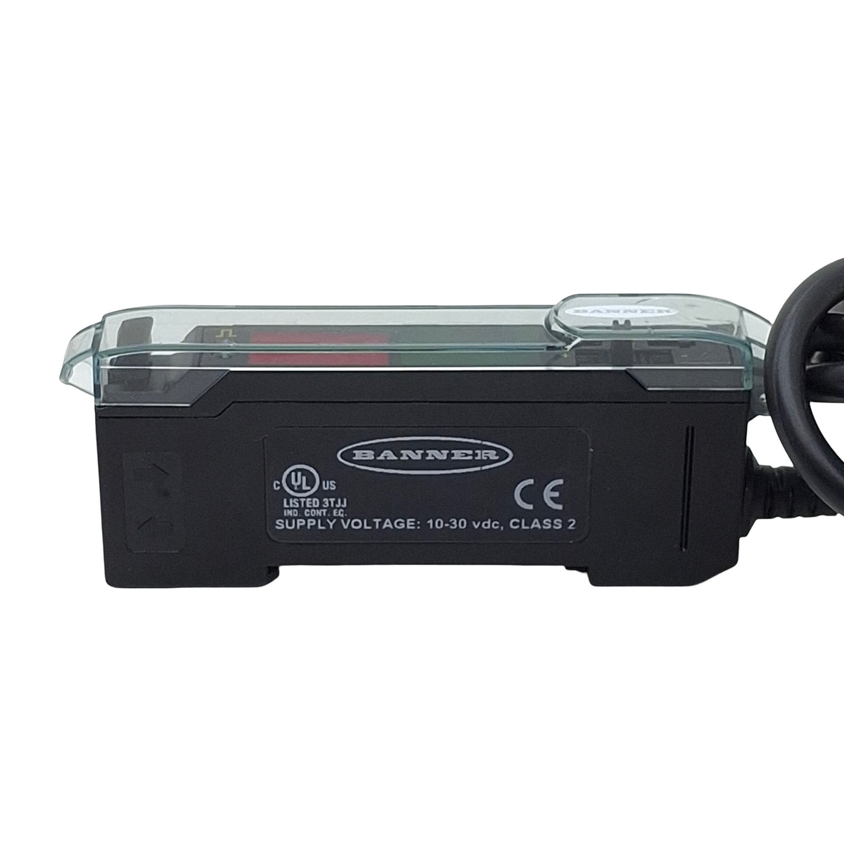 Used Banner DF-G1-PS-2M Fiber Optic Amplifier, PNP Out, 10-30VDC, 4-Wire Lead, 1.7m