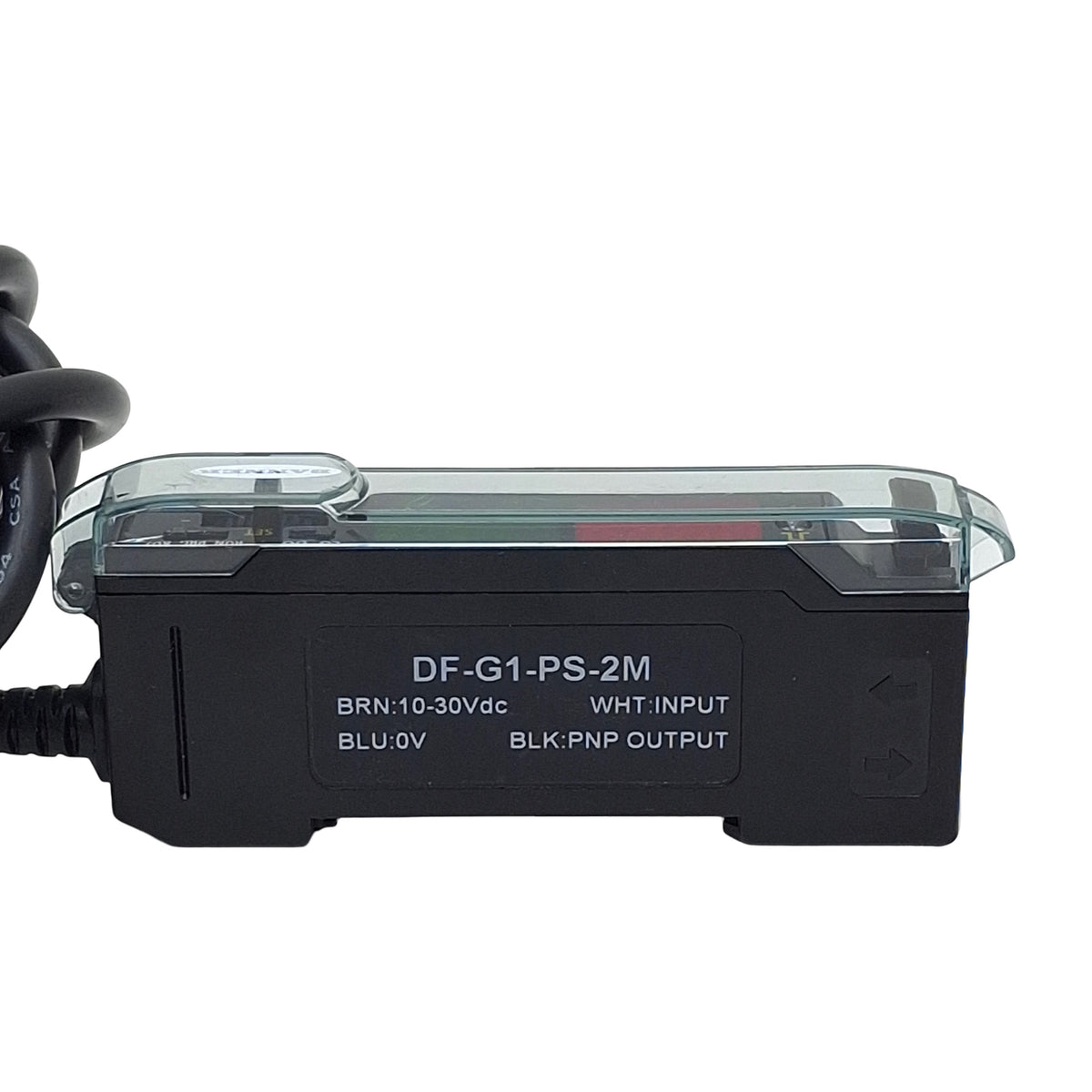 Used Banner DF-G1-PS-2M Fiber Optic Amplifier, PNP Out, 10-30VDC, 4-Wire Lead, 1.7m