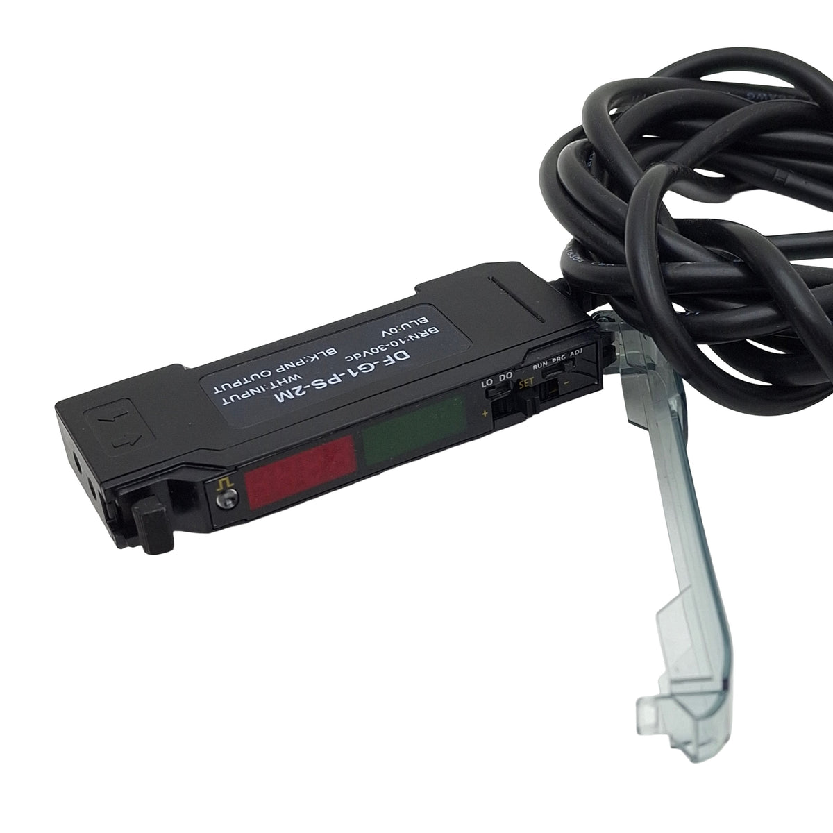 Used Banner DF-G1-PS-2M Fiber Optic Amplifier, PNP Out, 10-30VDC, 4-Wire Lead, 1.7m