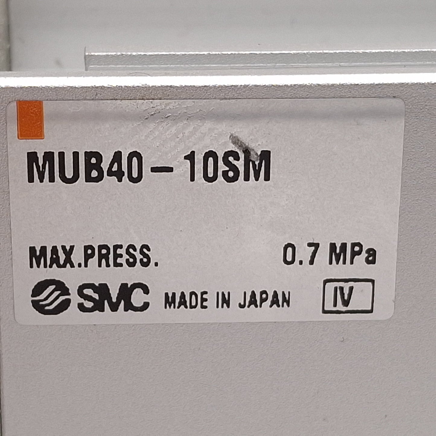 Used SMC MUB40-10SM Pneumatic Single Acting Plate Cylinder 10mm Stroke, 0.7MPa, Rc1/8