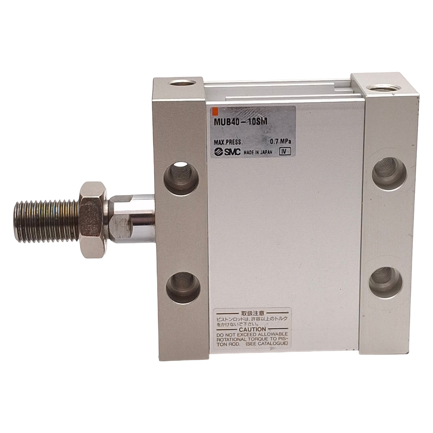 Used SMC MUB40-10SM Pneumatic Single Acting Plate Cylinder 10mm Stroke, 0.7MPa, Rc1/8