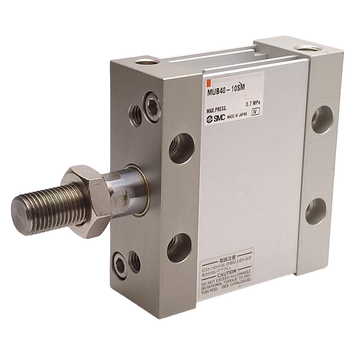 Used SMC MUB40-10SM Pneumatic Single Acting Plate Cylinder 10mm Stroke, 0.7MPa, Rc1/8