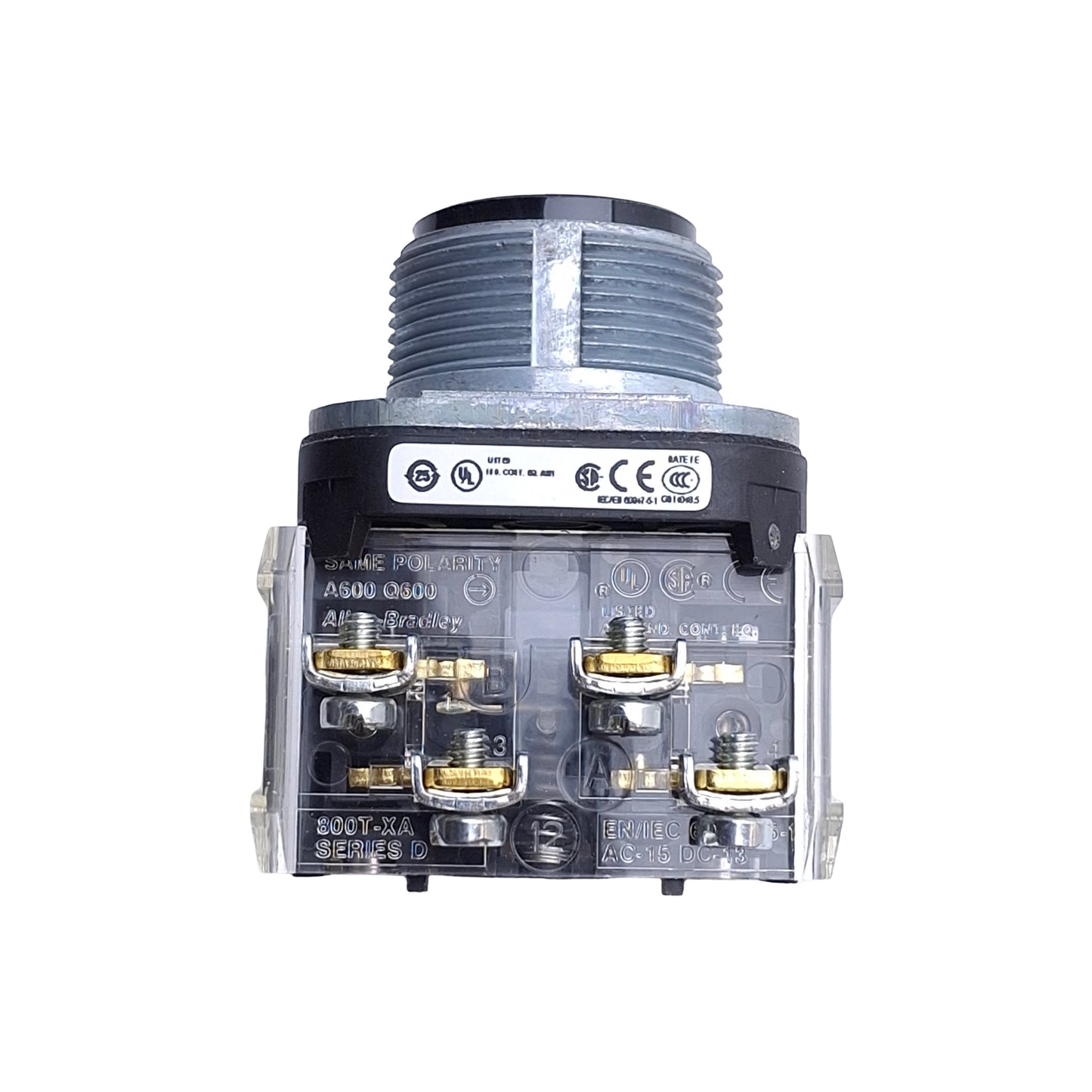New Allen Bradley 800T-A2A Pushbutton Switch, Momentary, Flush, 30mm, Black, 1NO+1NC
