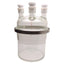 Used Ace Glass Reactor Chamber, 6L Base, 4x #25 Necks, Two-Piece, 8in Duran Flange