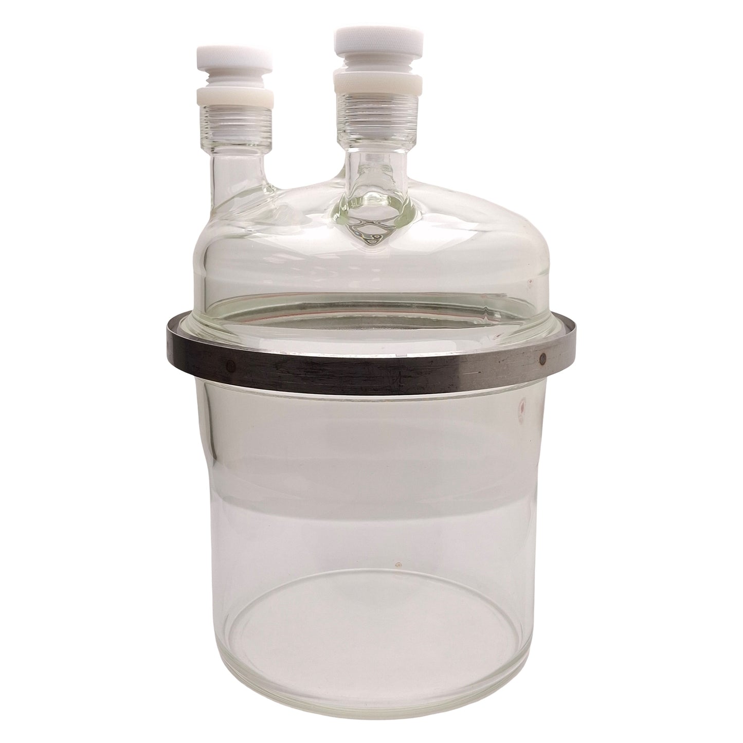 Used Ace Glass Reactor Chamber, 6L Base, 4x #25 Necks, Two-Piece, 8in Duran Flange