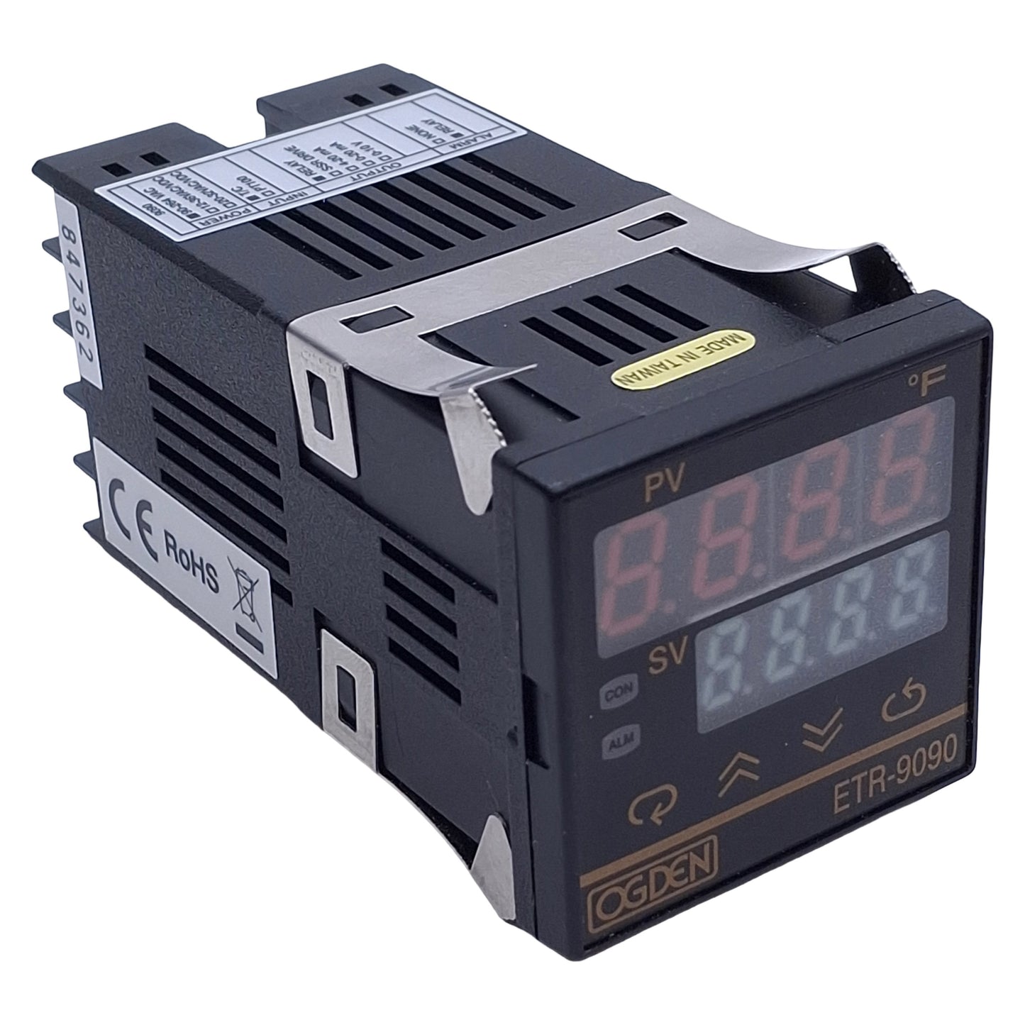 Used Odgen ETR-9090-121 Auto Tune PID Controller 90-264AC, 240VAC/DC Relay Output