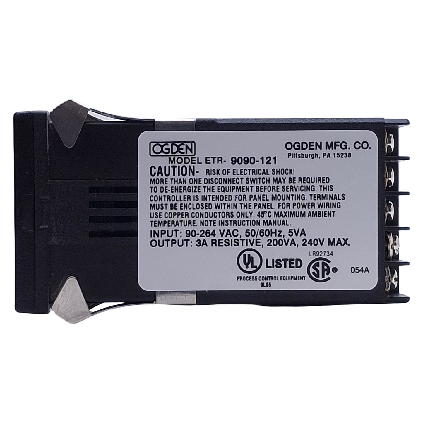Used Odgen ETR-9090-121 Auto Tune PID Controller 90-264AC, 240VAC/DC Relay Output