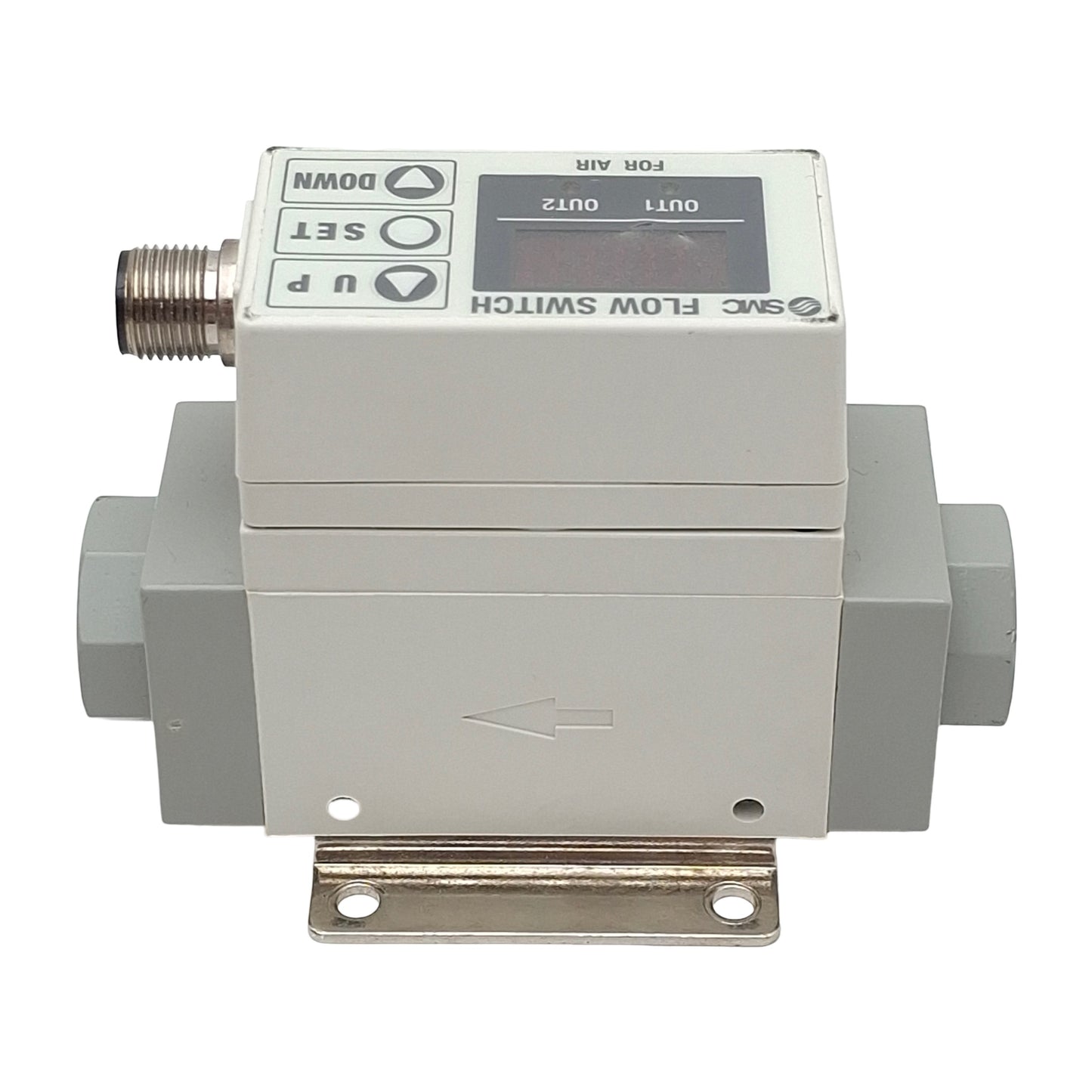 Used SMC PFA750-N02-27 Digital Flow Switch, NPN 12-24VDC, 5-50l/min, 0.5MPa, 4Pin M12