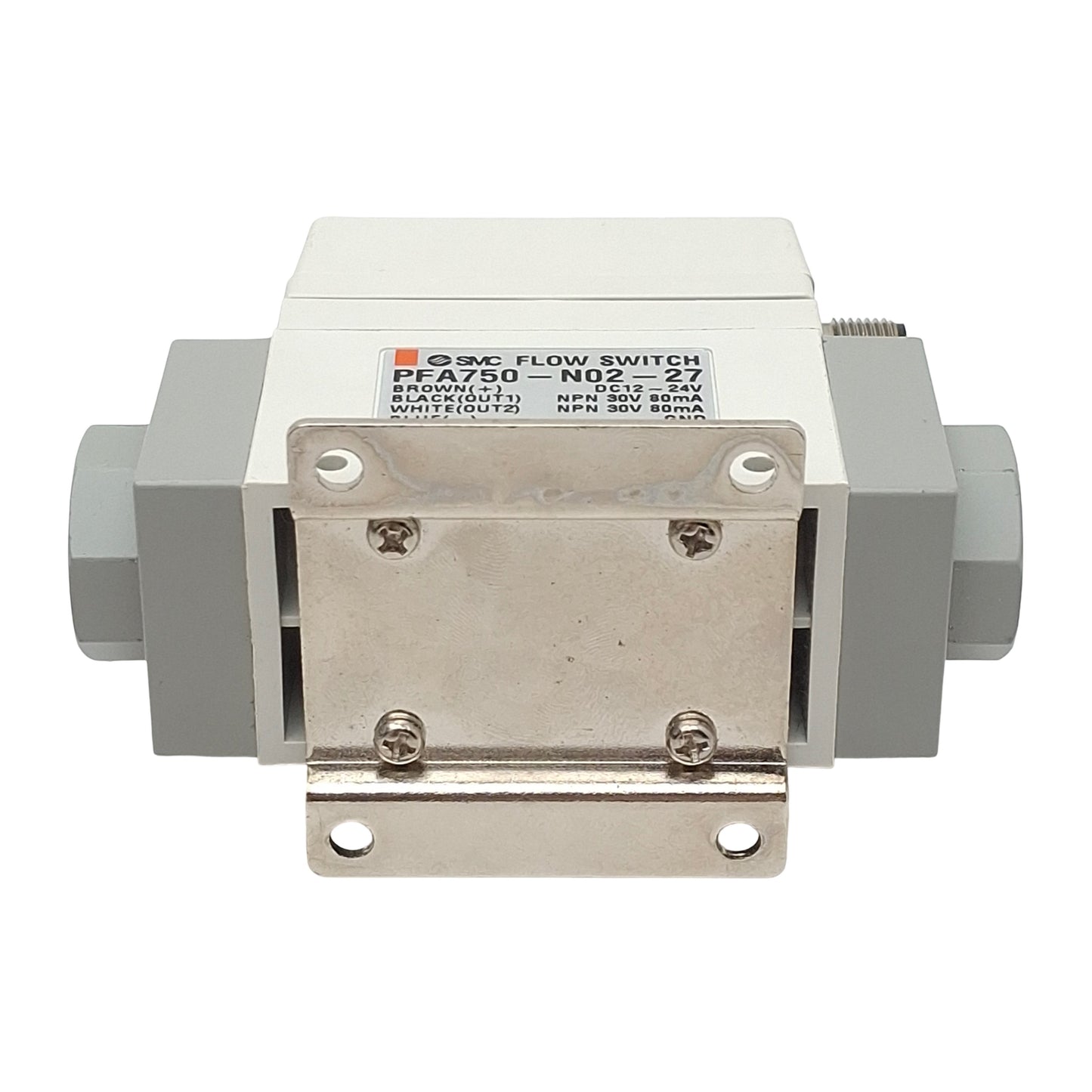 Used SMC PFA750-N02-27 Digital Flow Switch, NPN 12-24VDC, 5-50l/min, 0.5MPa, 4Pin M12