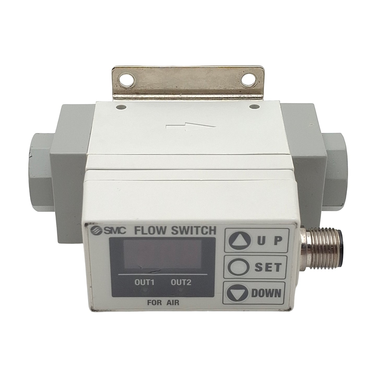 Used SMC PFA750-N02-27 Digital Flow Switch, NPN 12-24VDC, 5-50l/min, 0.5MPa, 4Pin M12