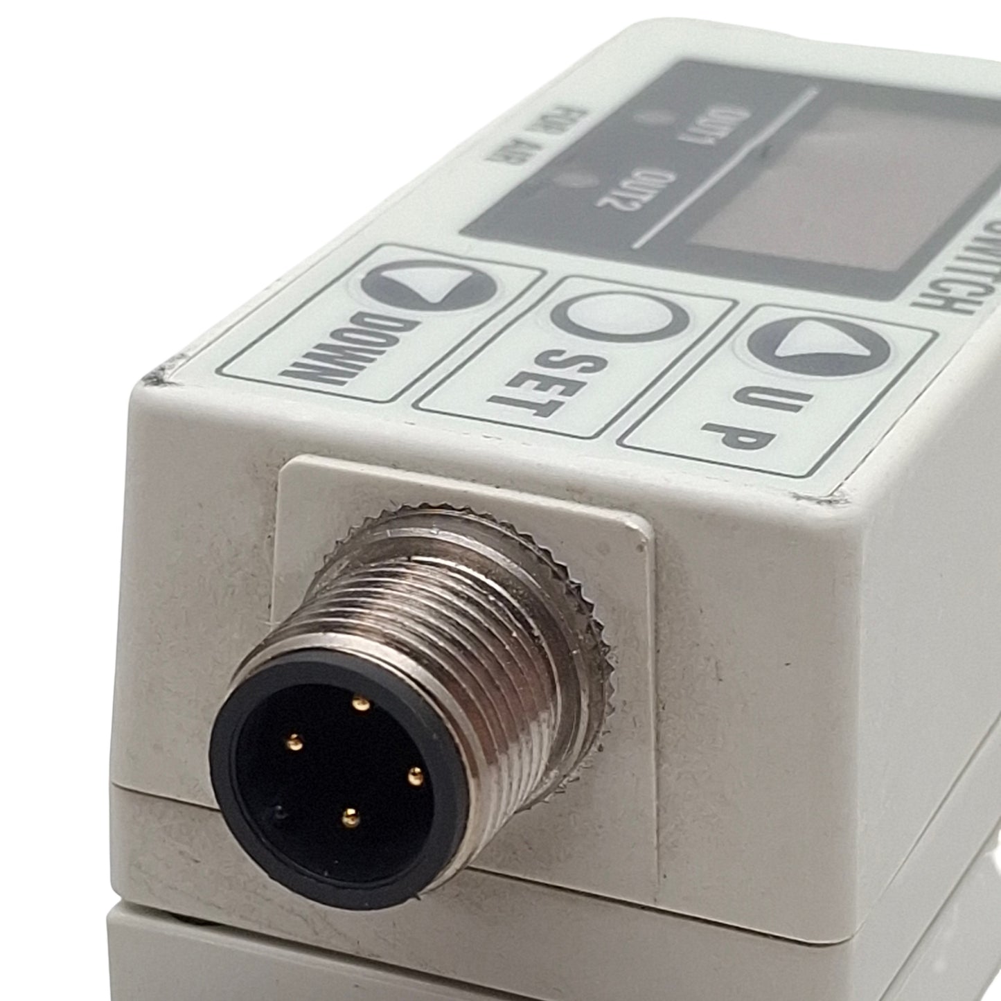 Used SMC PFA750-N02-27 Digital Flow Switch, NPN 12-24VDC, 5-50l/min, 0.5MPa, 4Pin M12