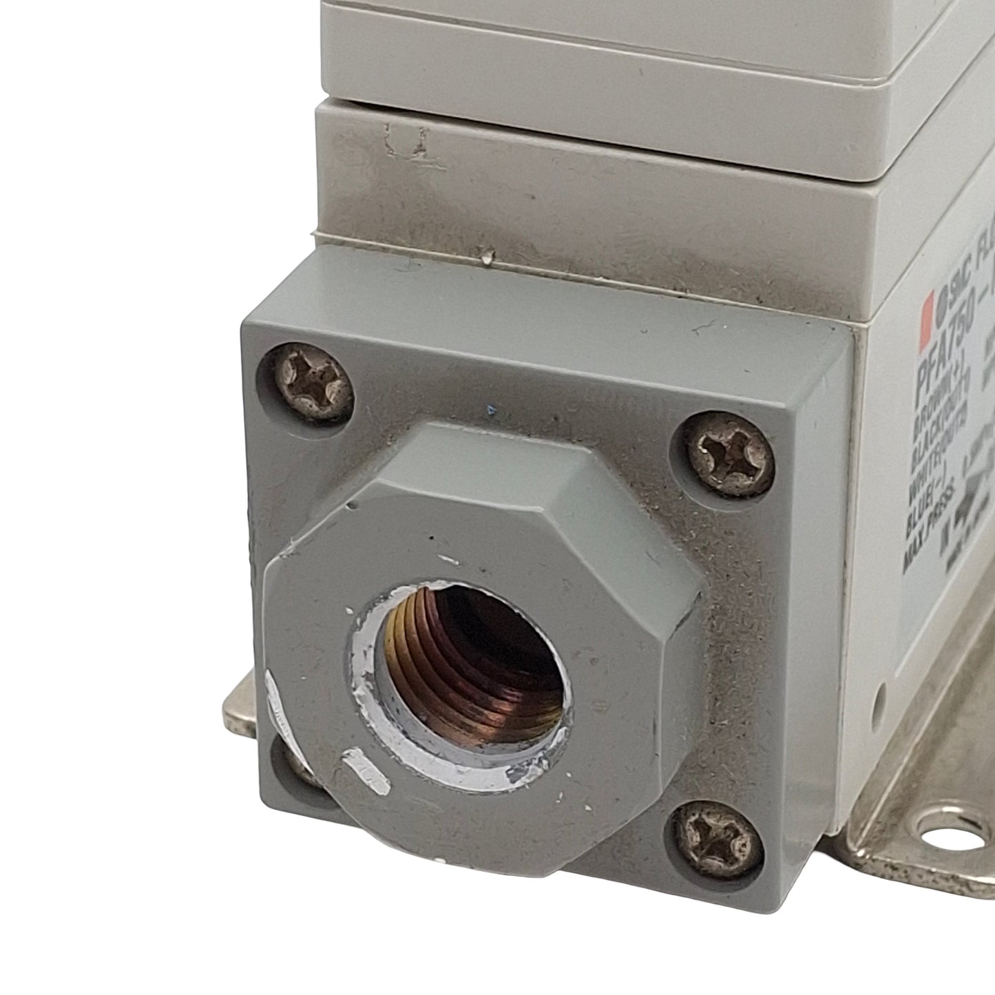 Used SMC PFA750-N02-27 Digital Flow Switch, NPN 12-24VDC, 5-50l/min, 0.5MPa, 4Pin M12