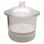 Used Fisher Scientific 08-615B Glass Desiccator Jar w/ Porcelain Plate, ø250mm ID