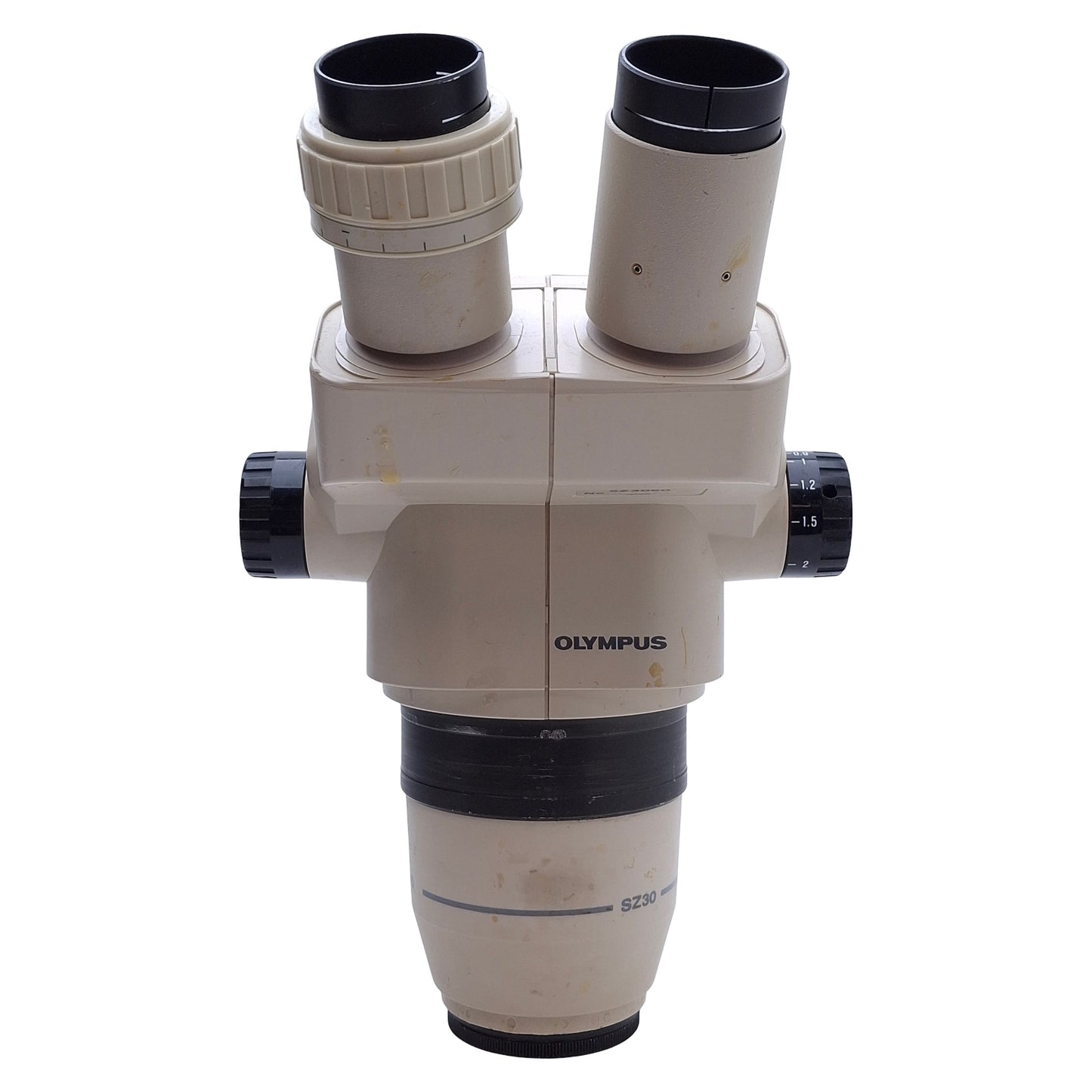 Used Olympus SZ3060 Stereo Microscope Head, Mag: 0.9x to 4x, Working Distance: 110mm