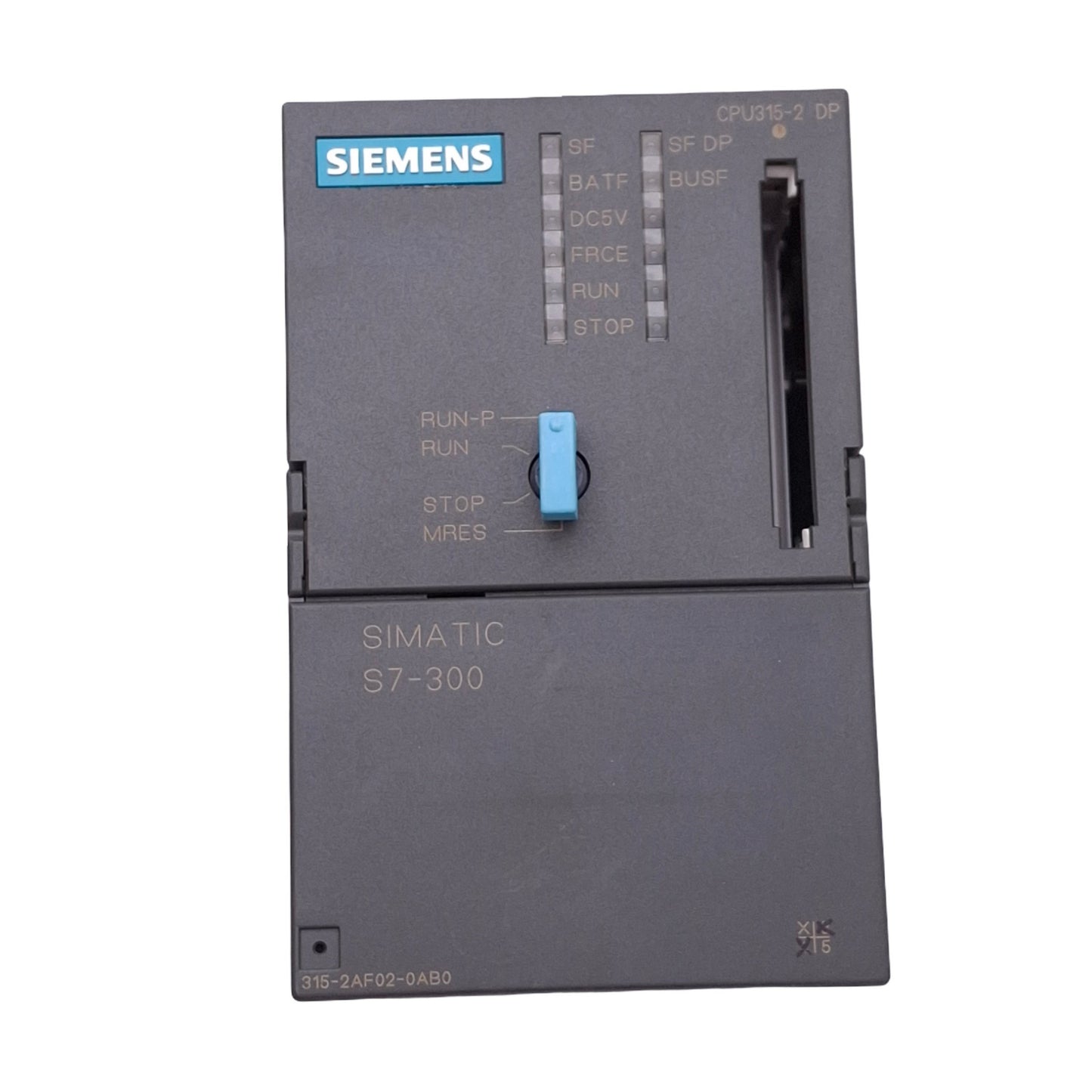 Used Siemens 6ES7315-2AF02-0AB0 Simatic S7-300 CPU 315-2 DP Module, 64KB, 24VDC