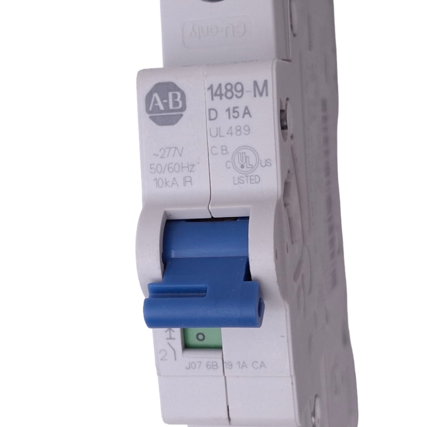 New – Open box Allen Bradley 1489-M1D150 Circuit Breaker, 1-Pole 15A, 277VAC Max, DIN Rail