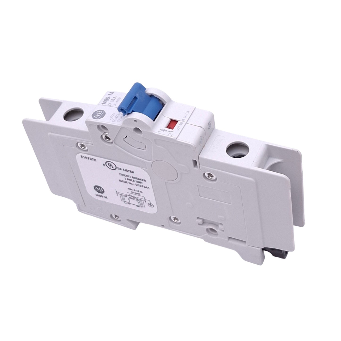 New – Open box Allen Bradley 1489-M1D150 Circuit Breaker, 1-Pole 15A, 277VAC Max, DIN Rail