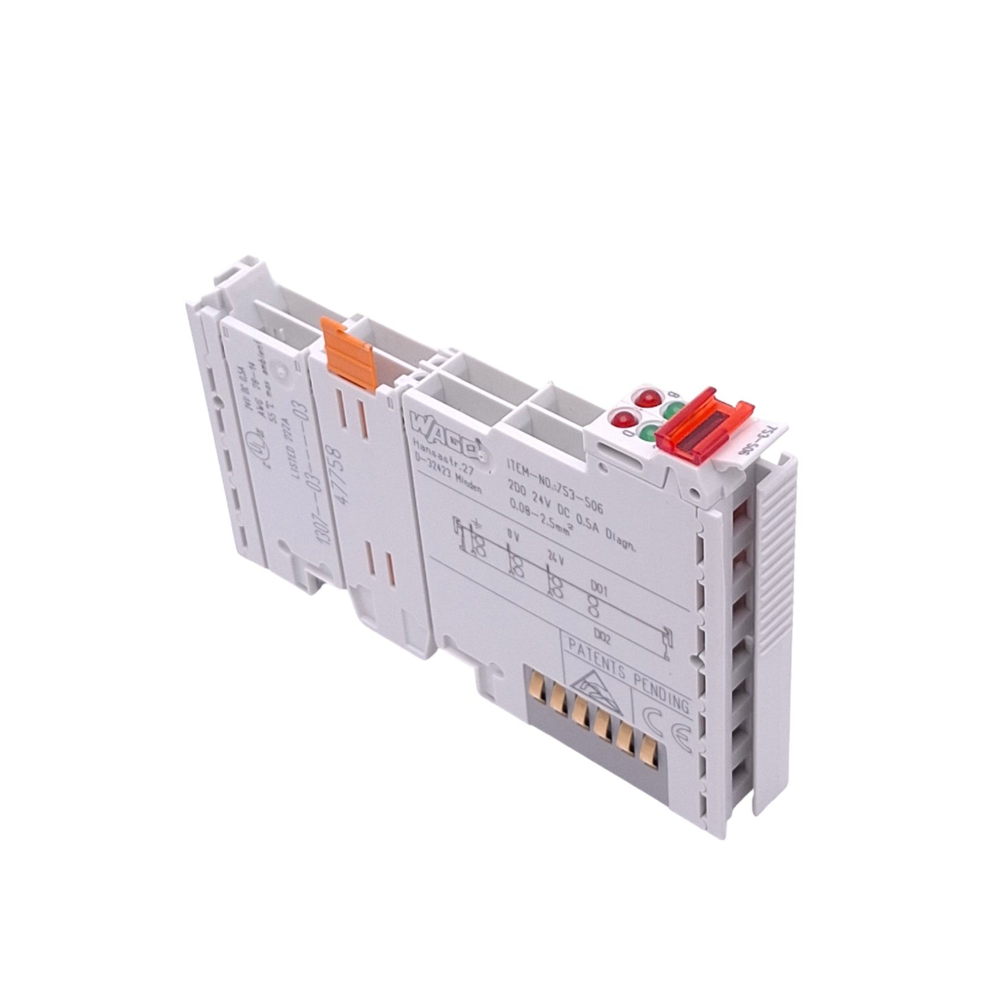 New Wago 753-506 Digital Output Module for WAGO-I/O, 2-Channel, 24VDC 0.5A, DIN Rail