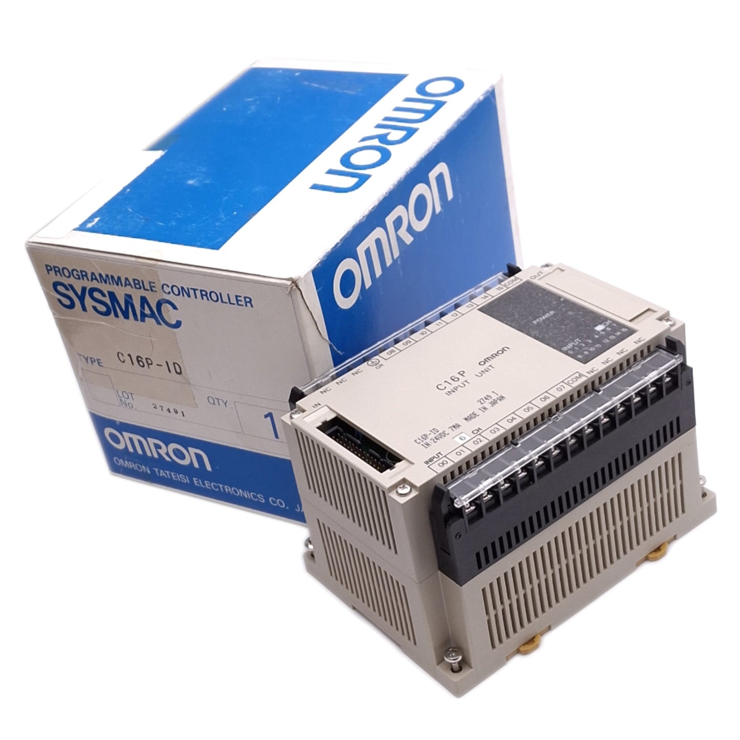 New Omron C16P-ID Input Unit for C-Series PLC, 16-Point, 24VDC 7mA In, DIN Rail