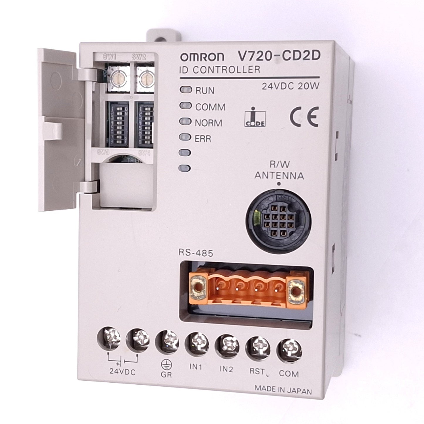 New Omron V720-CD2D RFID Controller, 13.56MHz, 25cm Range, RS-485, 24VDC 20W