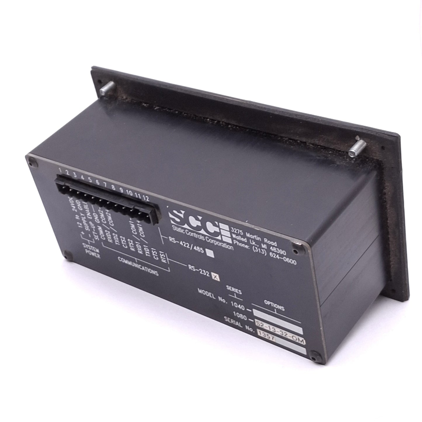 Used SCC 1080-S2-13-32-OM Operator Interface, 4x20 Character, RS-232, 12VDC