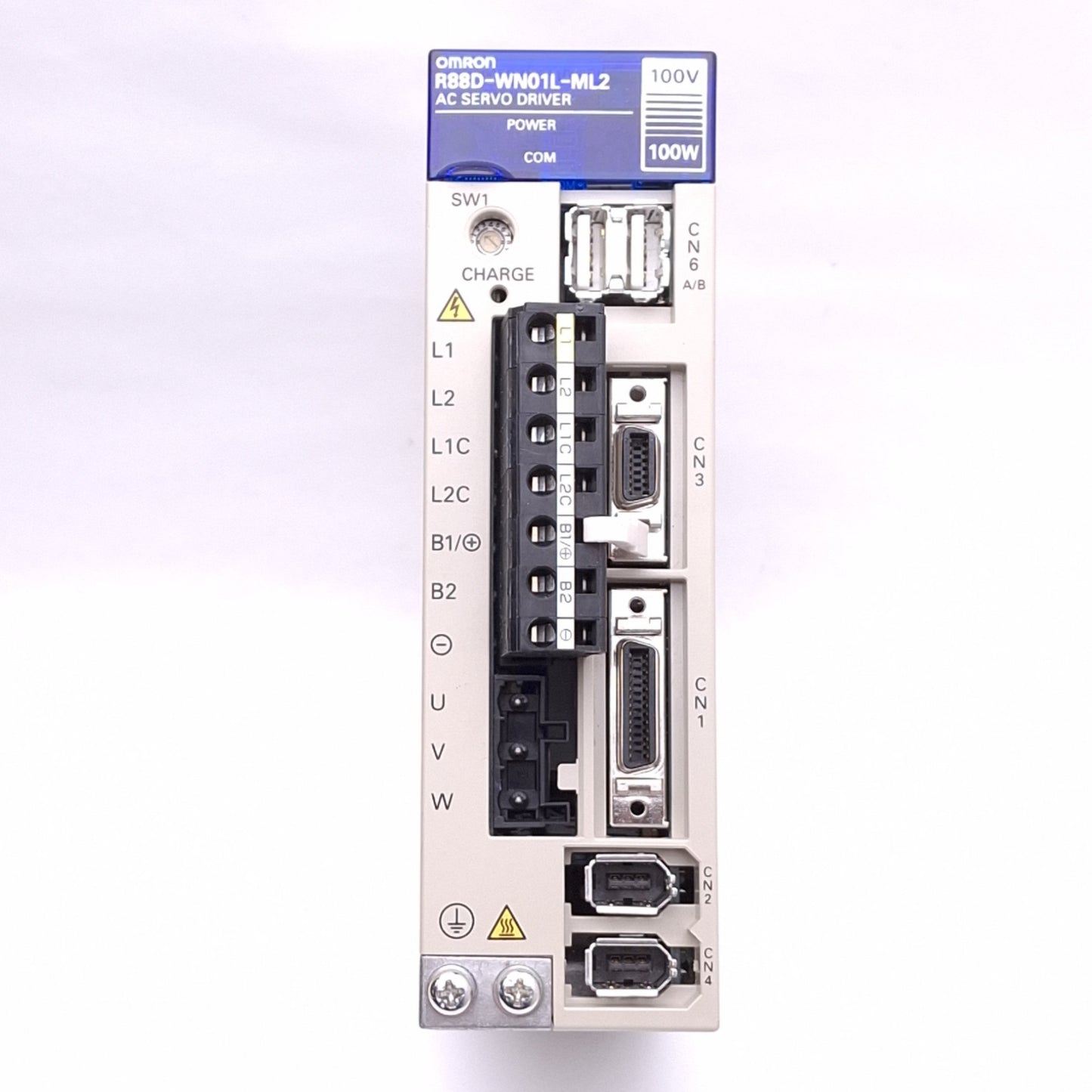 Used Omron R88D-WN01L-ML2 AC Servo Driver, 3ph 0-230VAC 0-300Hz Out, 100W Max