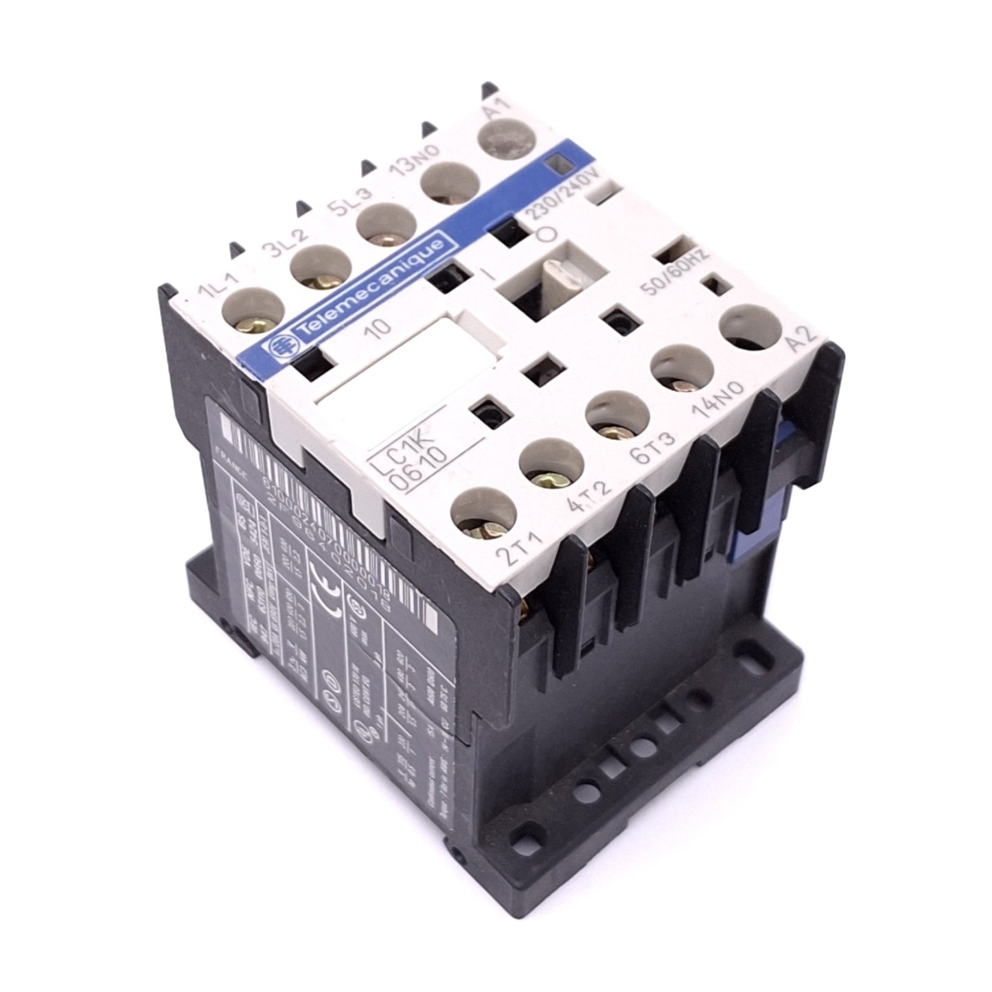 Used Telemecanique LC1K0610U7 Contactor, 3-Pole NO, 1NO Aux, 15A Max, 240VAC Coil