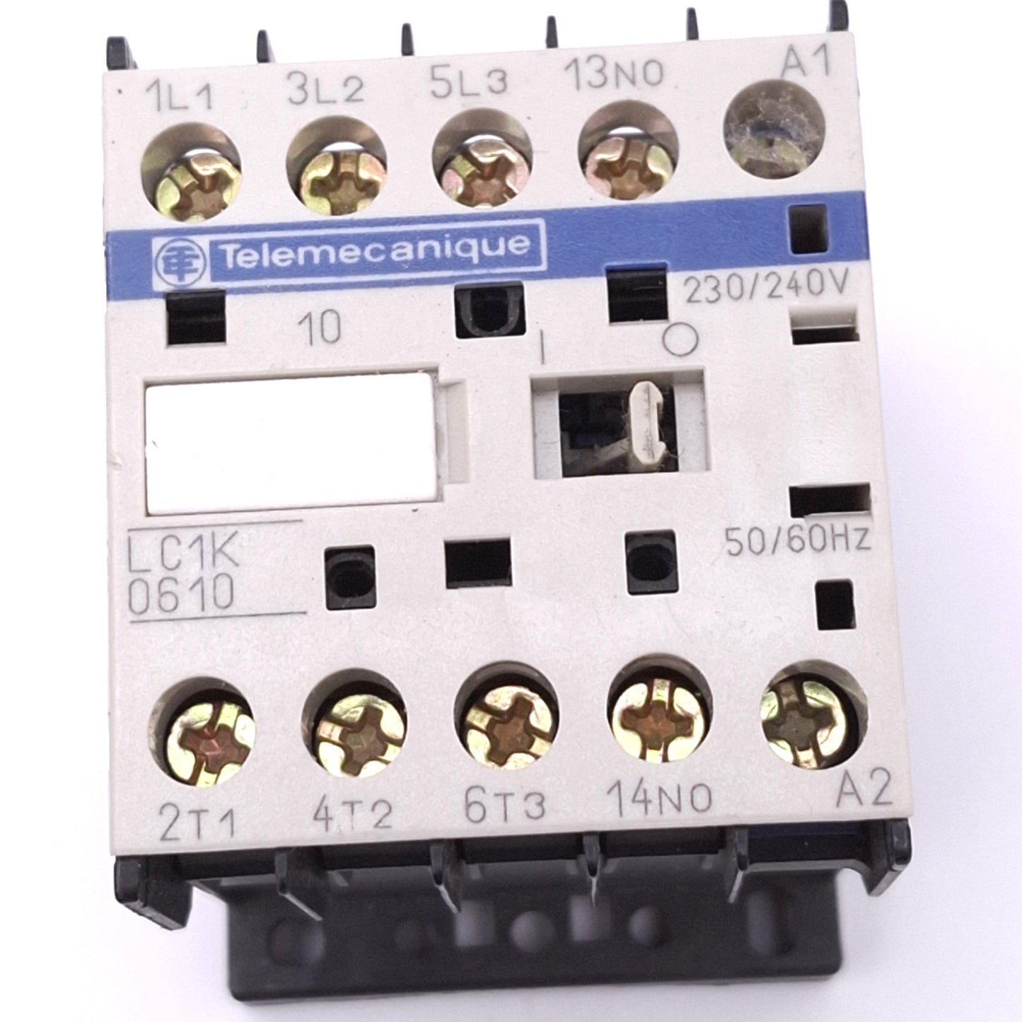 Used Telemecanique LC1K0610U7 Contactor, 3-Pole NO, 1NO Aux, 15A Max, 240VAC Coil