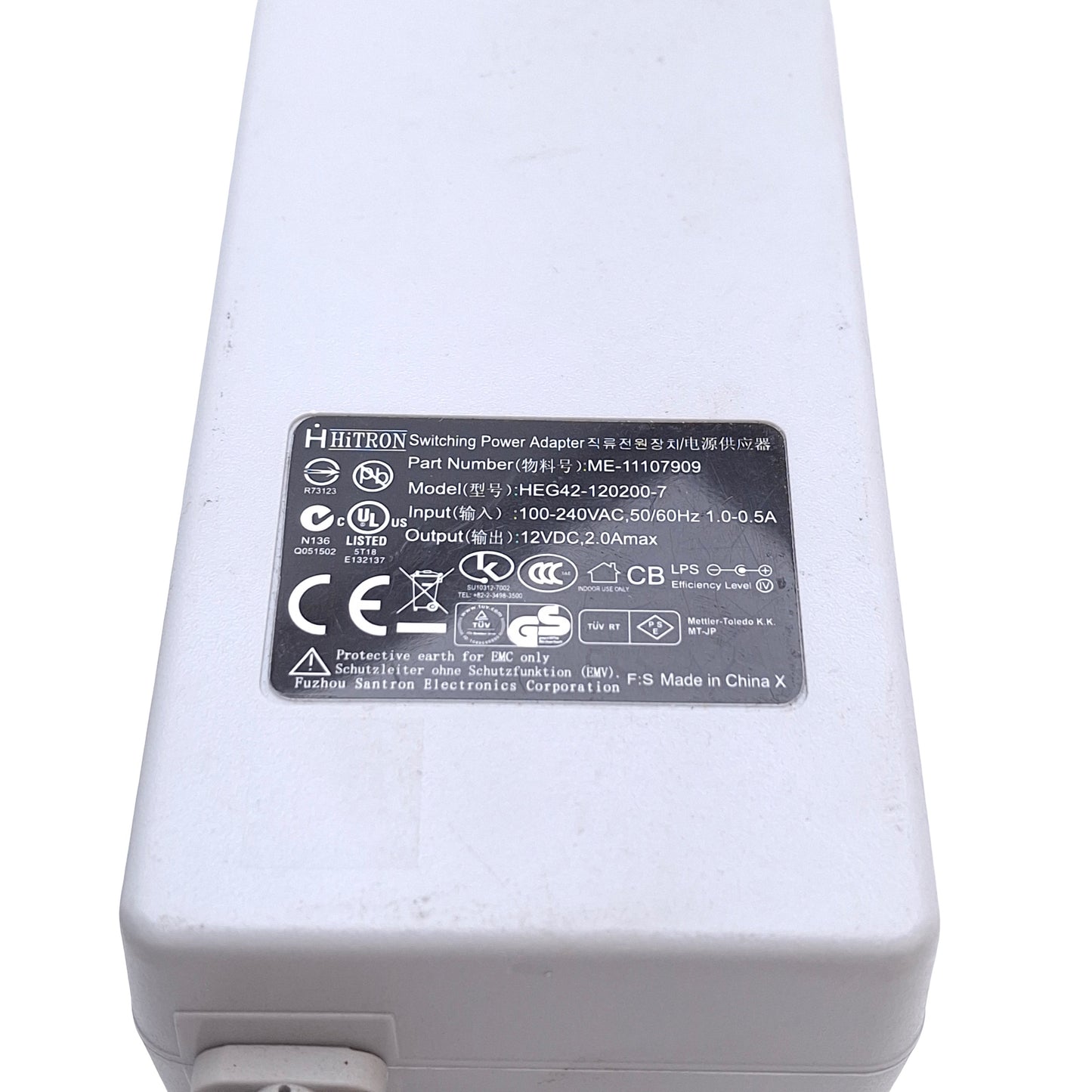 Used Mettler Toledo ME-11107909 Switching Power Supply, 100-240VAC, 12VDC 2A Output