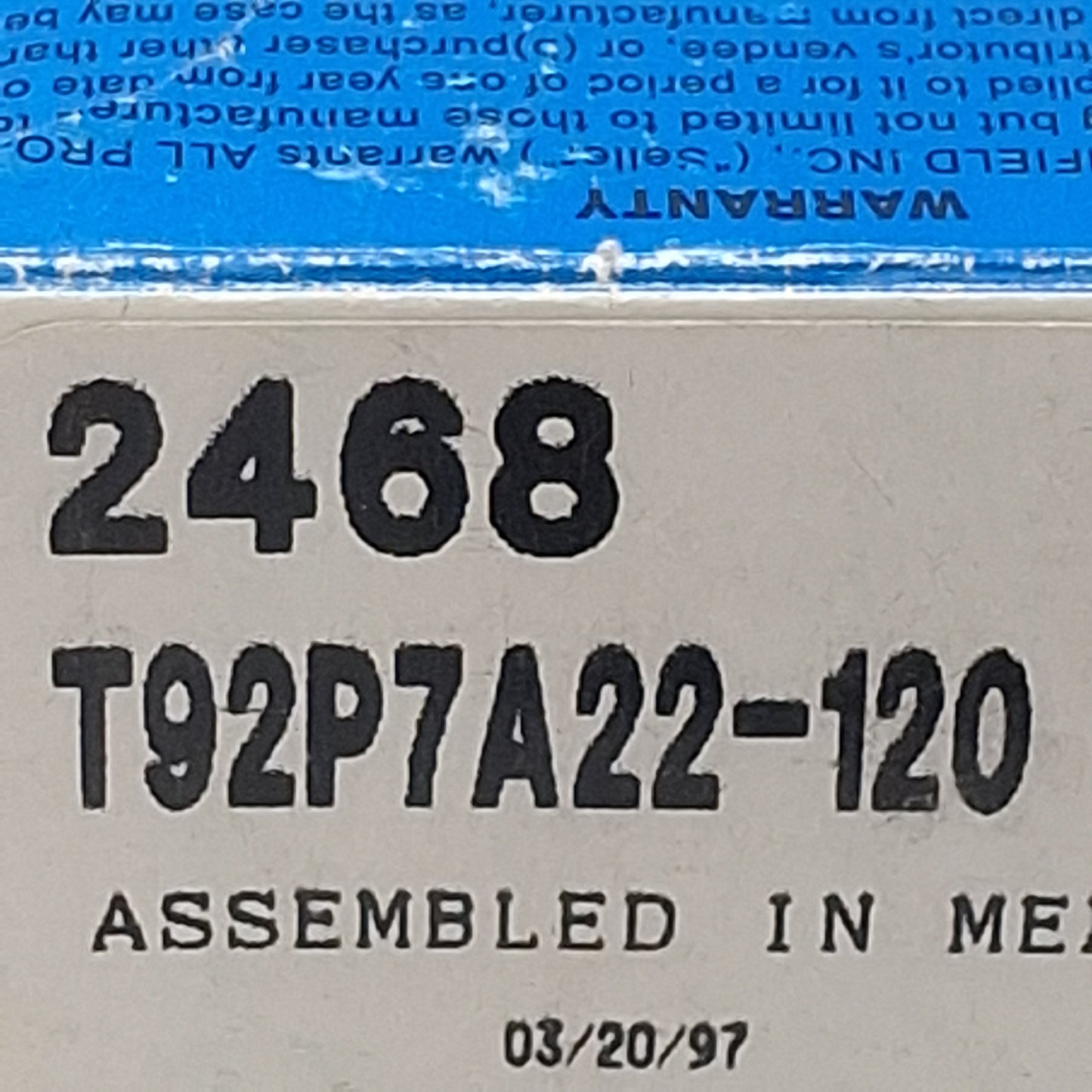 New Potter & Brumfield T92P7A22-120 Power Relay, DPST-NO, 30A 277VAC, 120VAC Coil