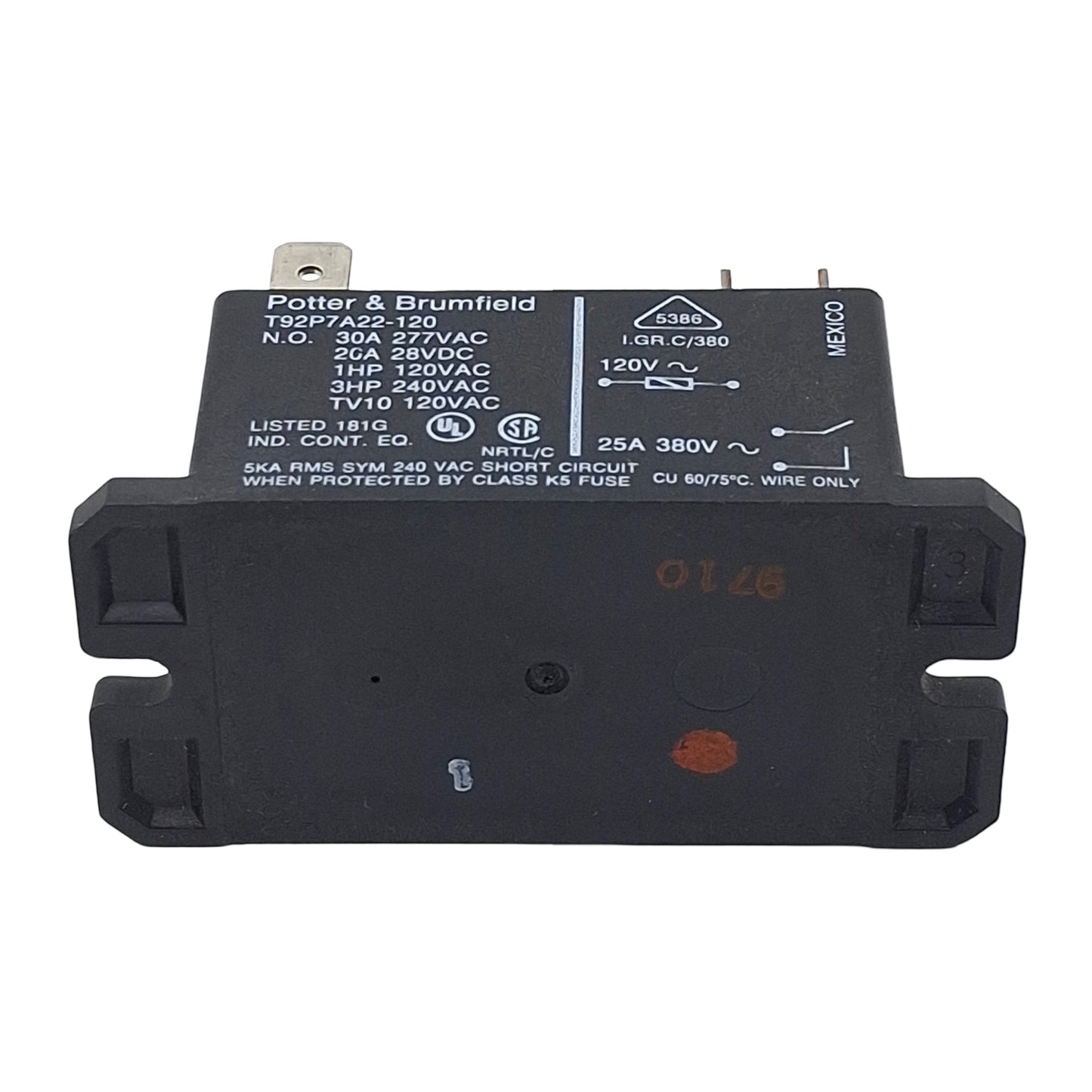 New Potter & Brumfield T92P7A22-120 Power Relay, DPST-NO, 30A 277VAC, 120VAC Coil