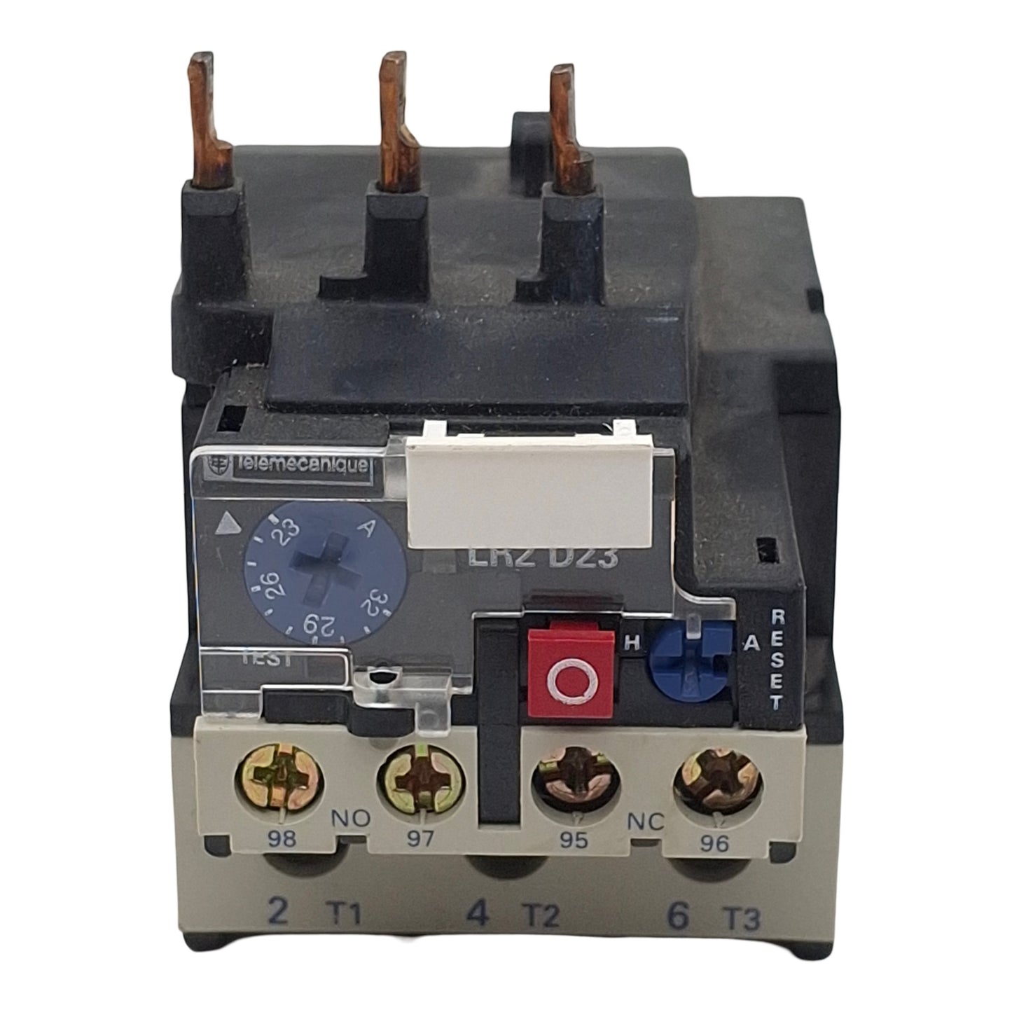 Used Telemecanique LR2D2353 Thermal Overload Relay, 3-Pole 1NO+1NC, 23-32A, 600VAC