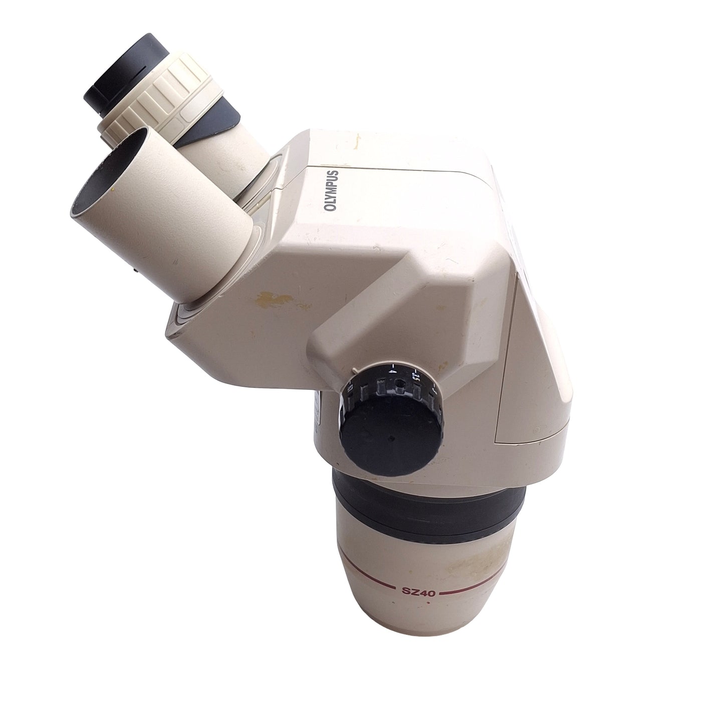 Used Olympus SZ4045 Microscope Head, 110mm WD, 0.67x ~ 4x Mag. *No Eyepieces*
