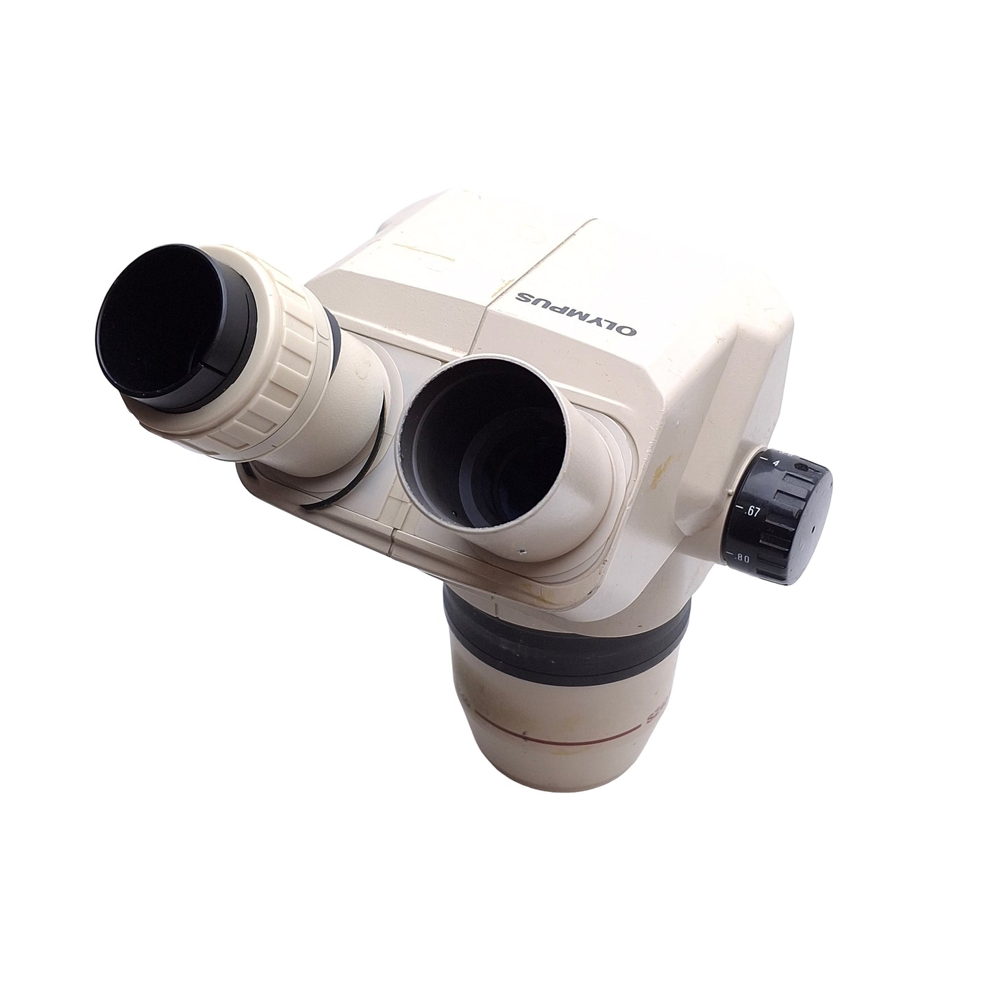 Used Olympus SZ4045 Microscope Head, 110mm WD, 0.67x ~ 4x Mag. *No Eyepieces*